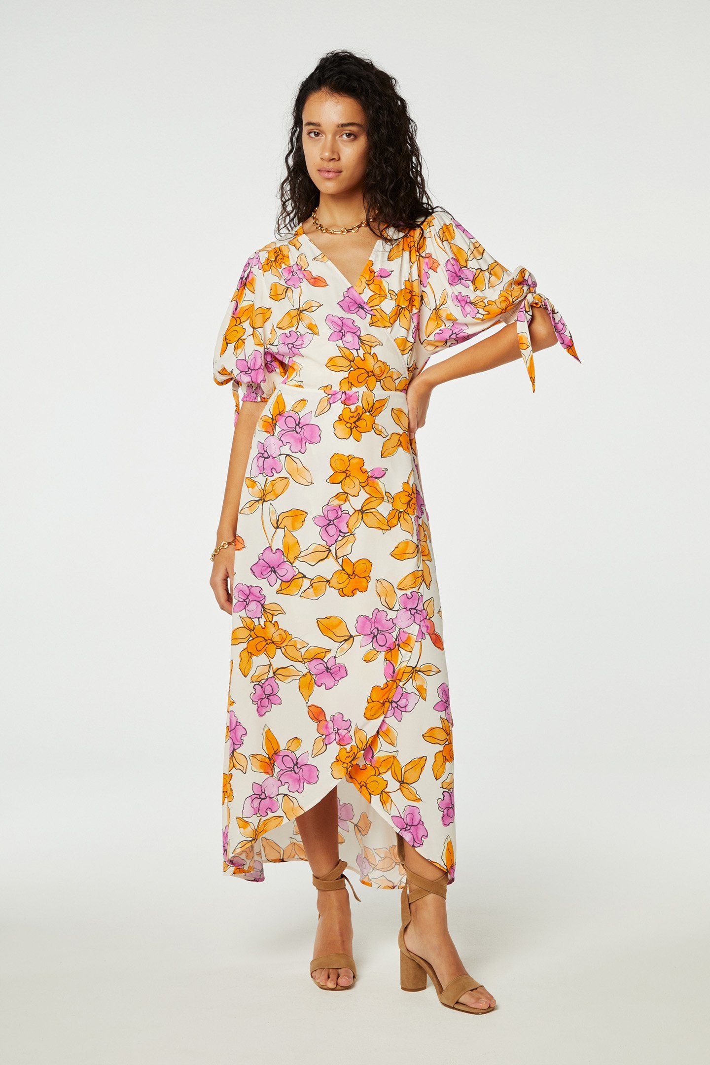 HANNAH DRESS MIMOSA/CREAM WHITE 1