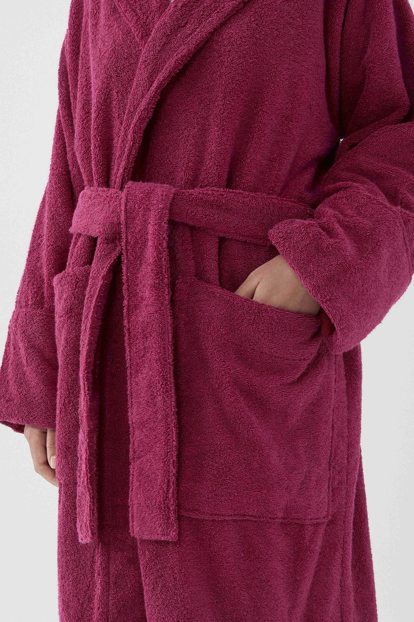 UNISEX HOODED BATHROBE RASPBERRY 3
