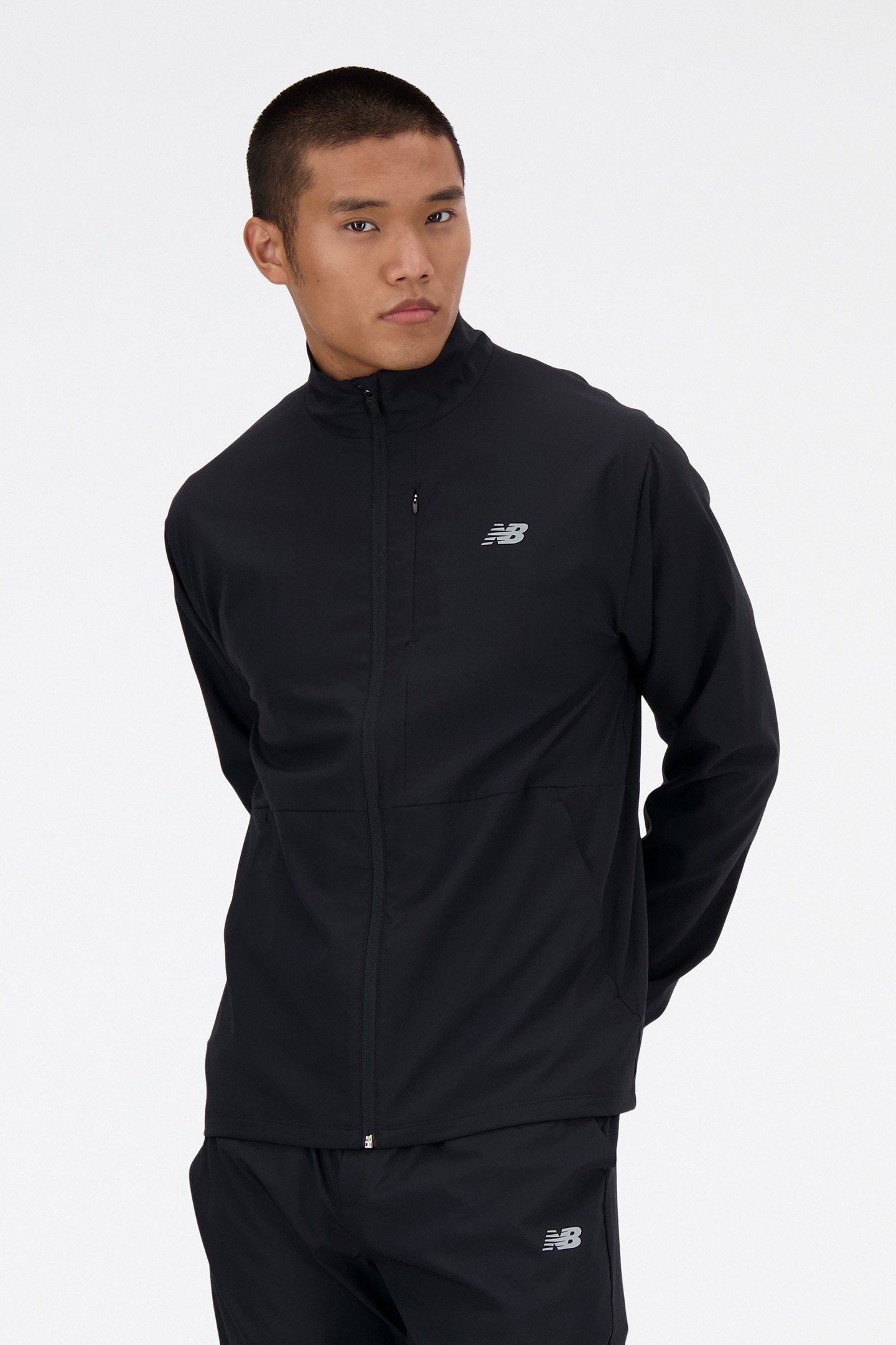 STRETCH WOVEN JACKET IN BLACK 4