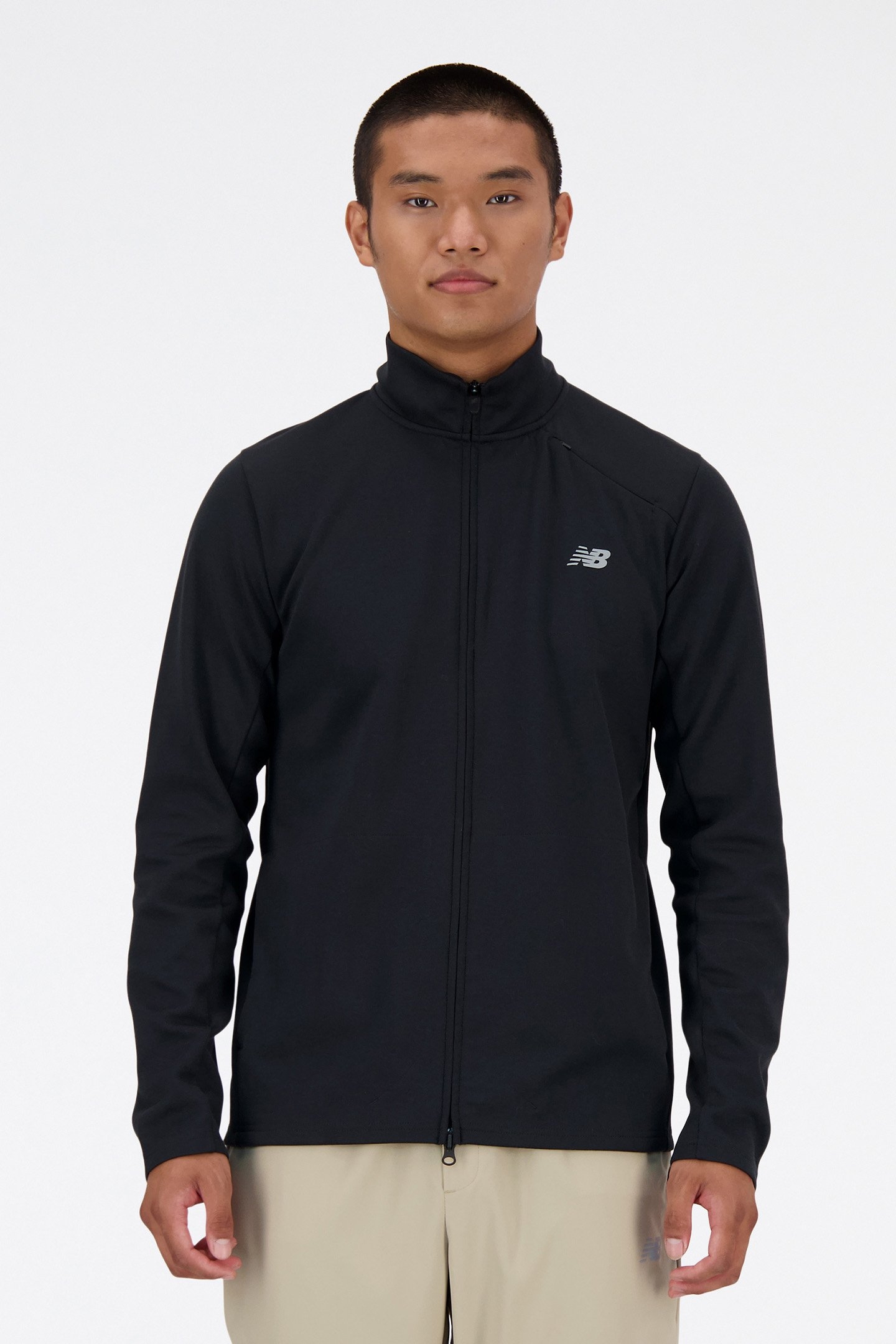 TECH KNIT FULL ZIP SPORTS JACKET IN BLACK 1