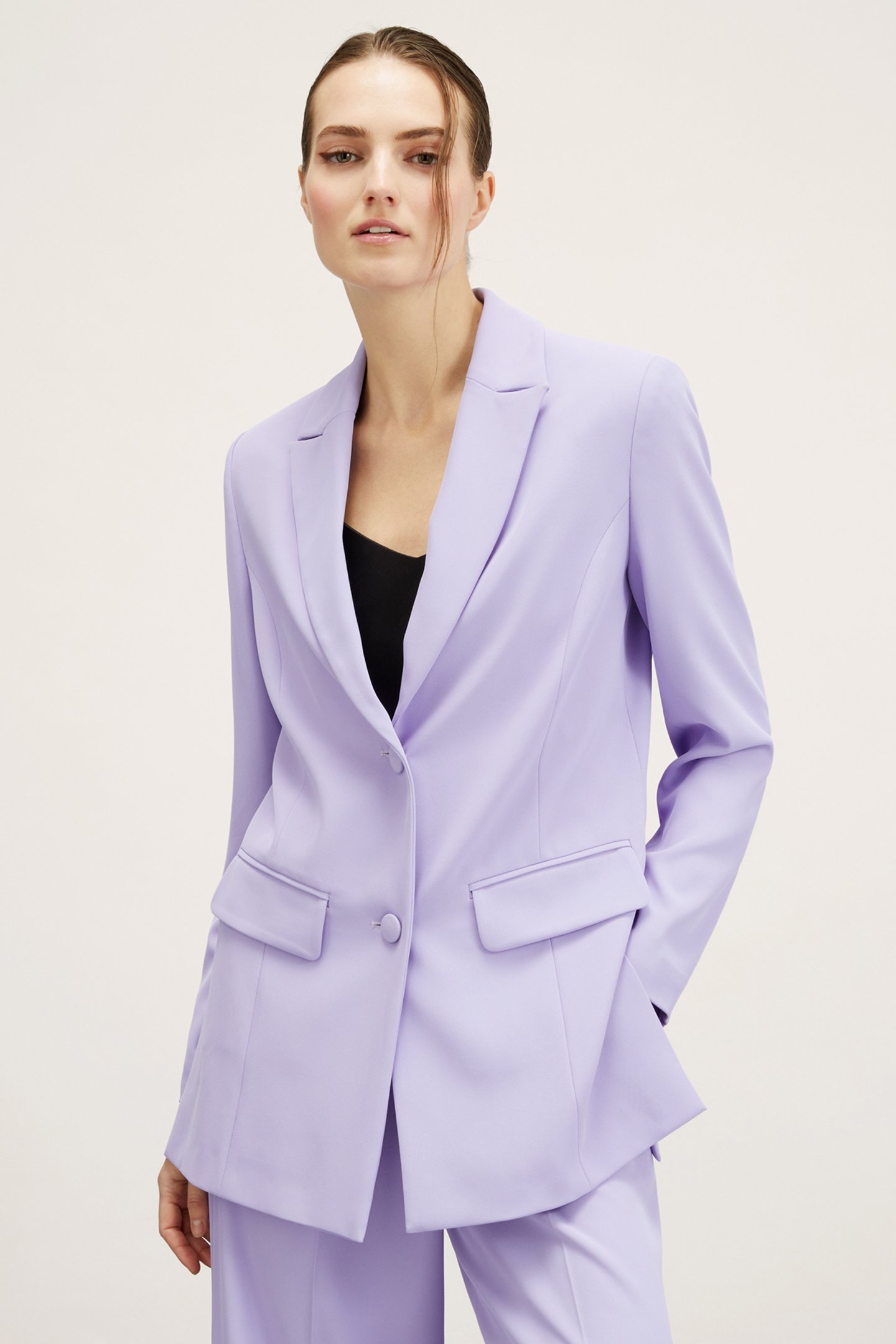 LONG SINGLE-BREASTED BLAZER VIOLET 1