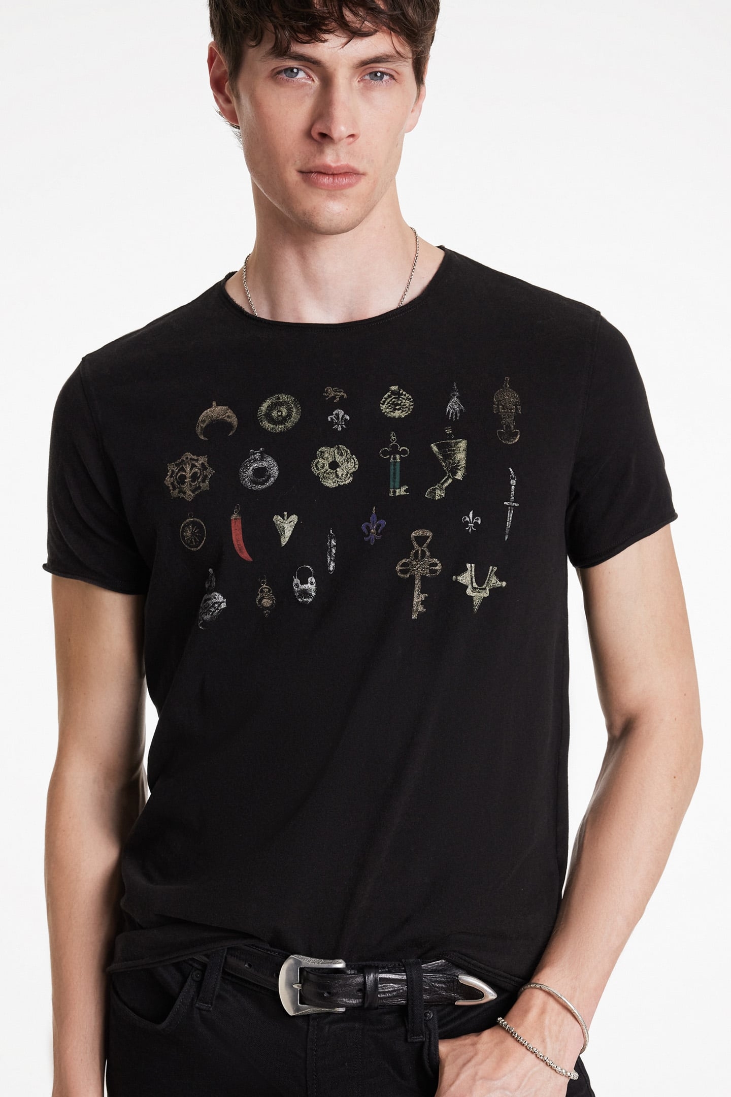 SS RAW EDGE TEE - PENDANT BLACK 3