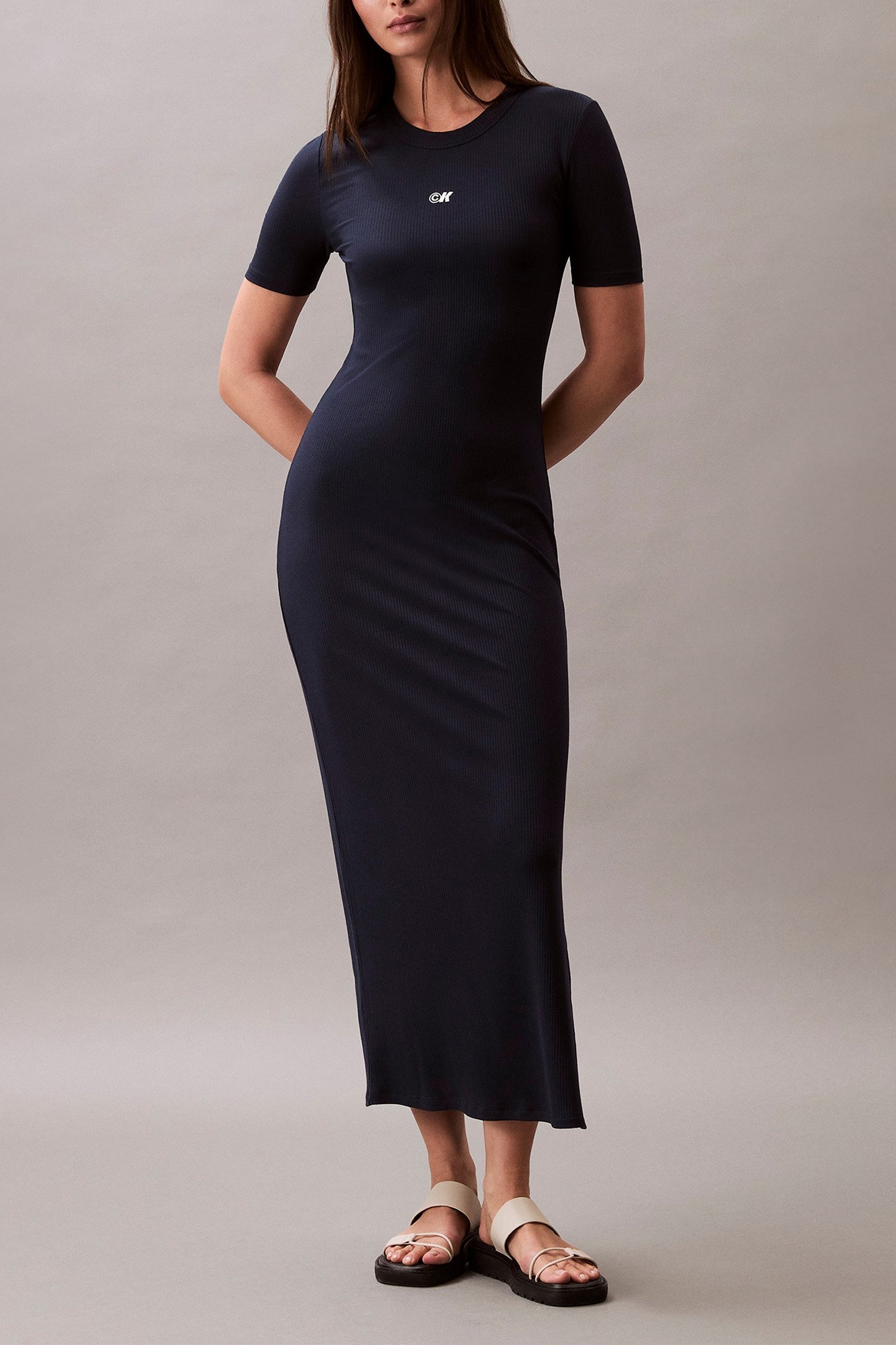 MODAL RIB SS DRESS DARK SAPPHIRE 1