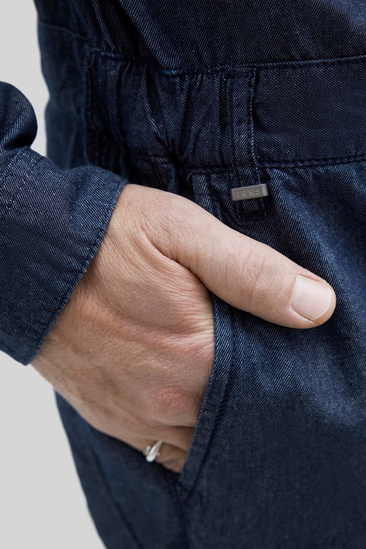 UNISEX NAVY WATERLESS DENIM GENDER FREE JUMPSUIT 5