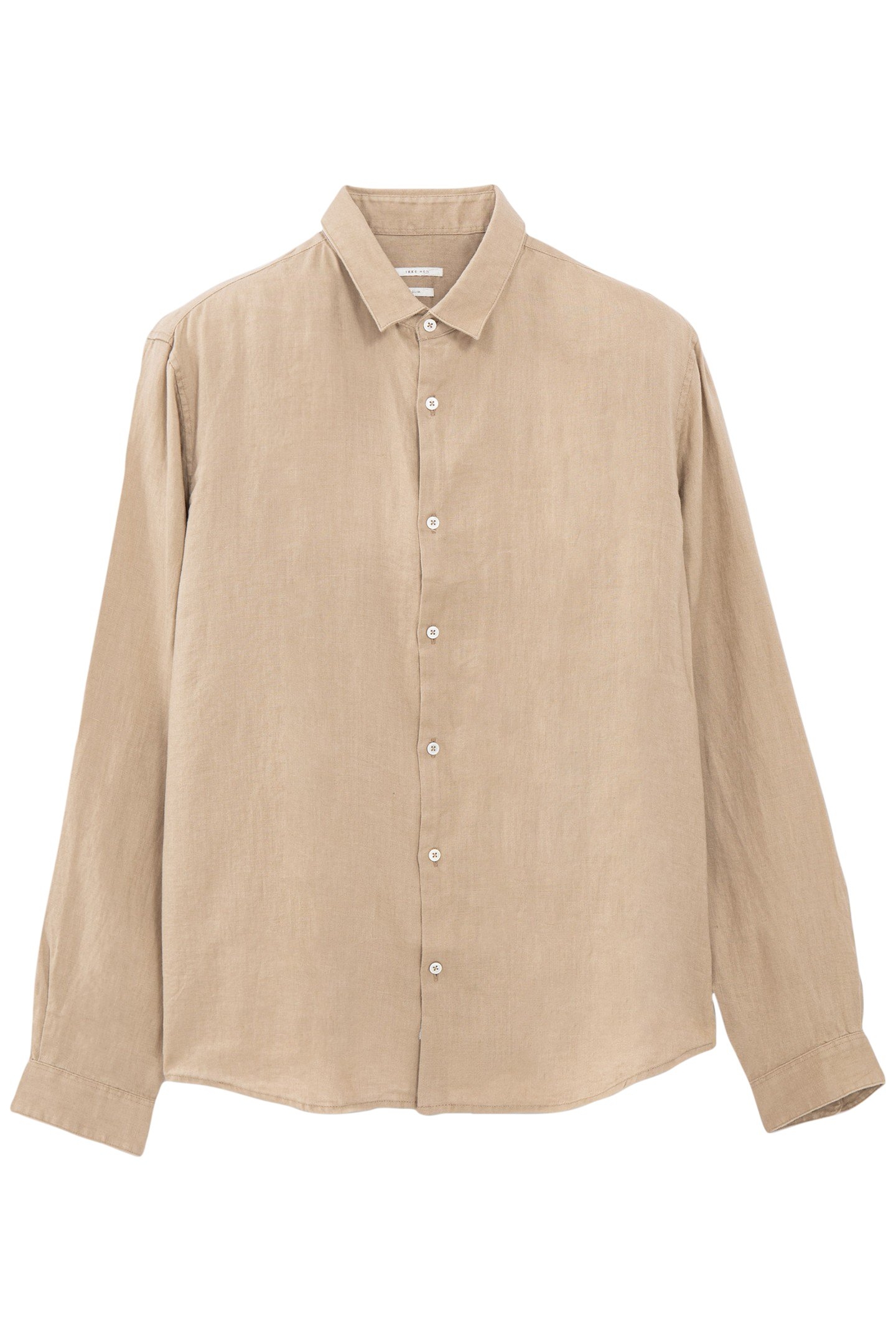 BEIGE PURE LINEN SLIM SHIRT 4
