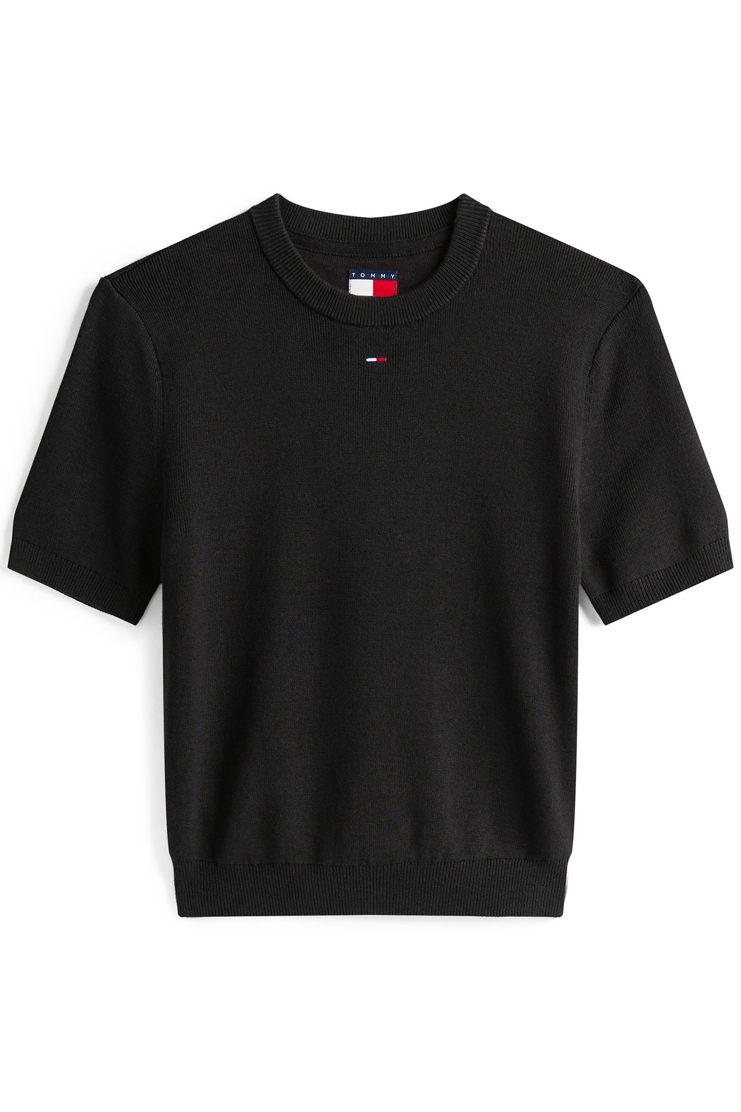 TJW ESSENTIAL SLIM FIT SHORT SLEEVE SWEATER BLACK 4