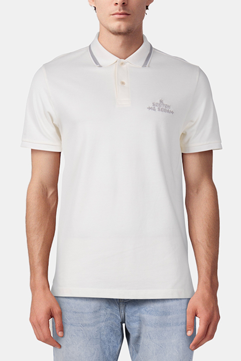 PIQUE SS POLO WHITE/PASTEL 1