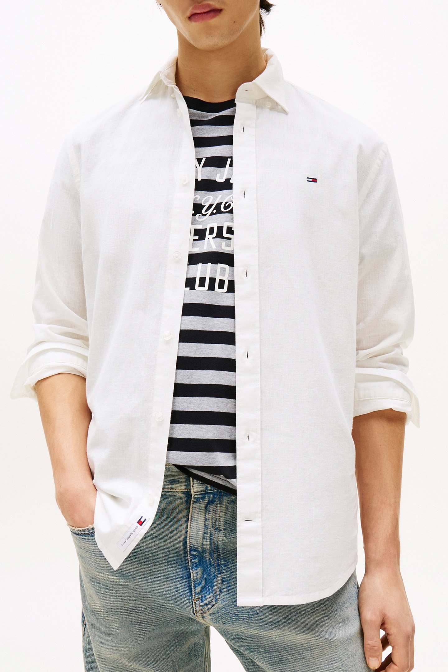 TJM REG RELAXED FIT LONG SLEEVE SHIRT ECRU 1