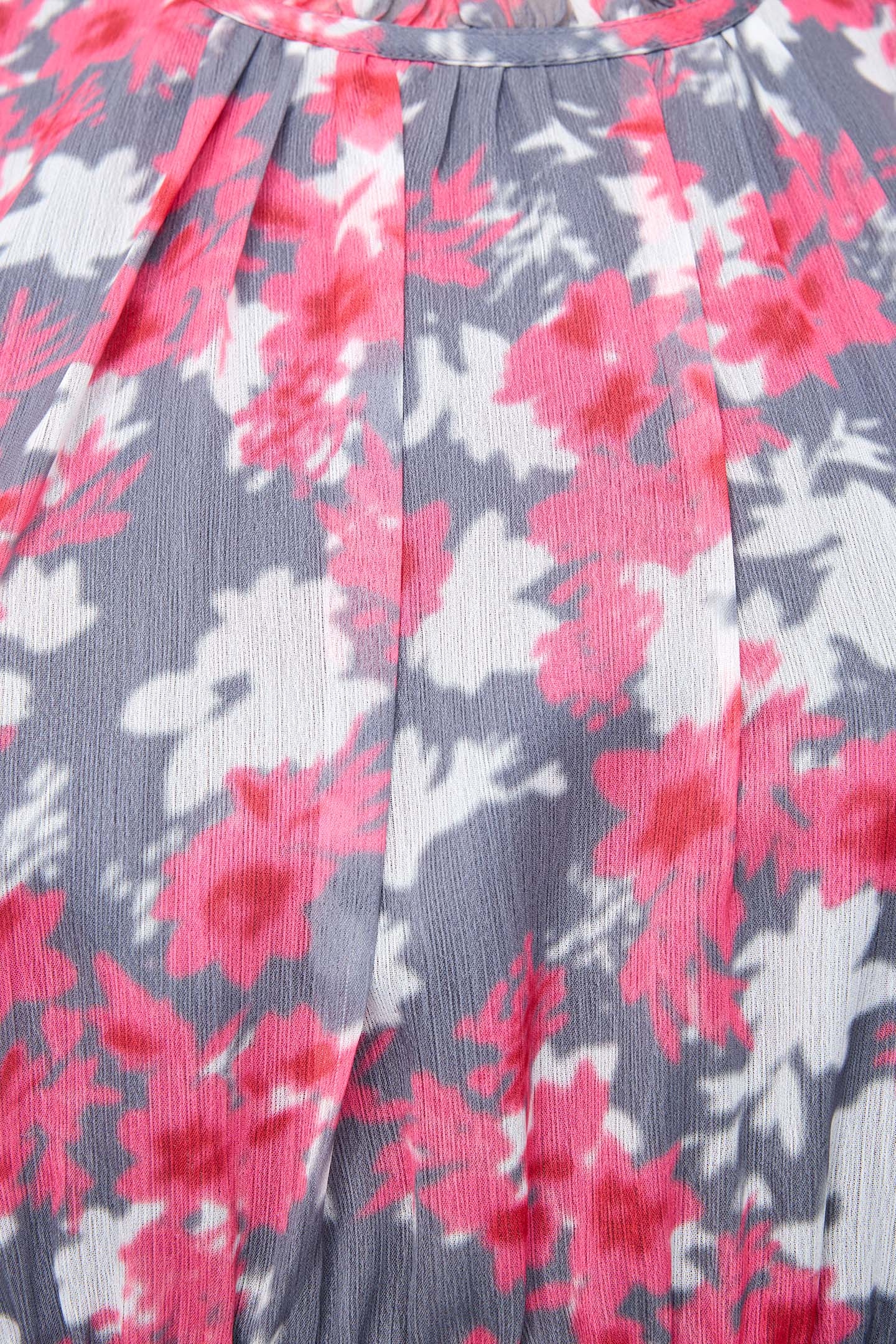 ARLA GATHERED FLOWING DRESS GRAPHITE/RASP SORBET 3