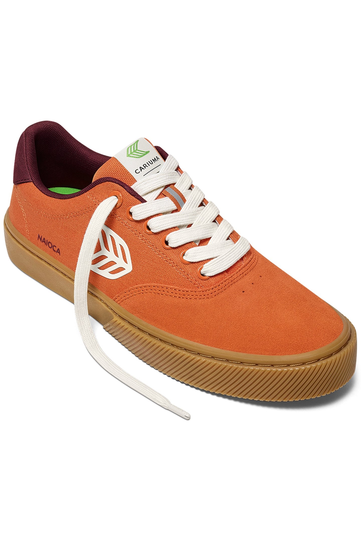NAIOCA PRO GUM BURNT ORANGE SUEDE AND CANVAS IVORY LOGO RUBY 2
