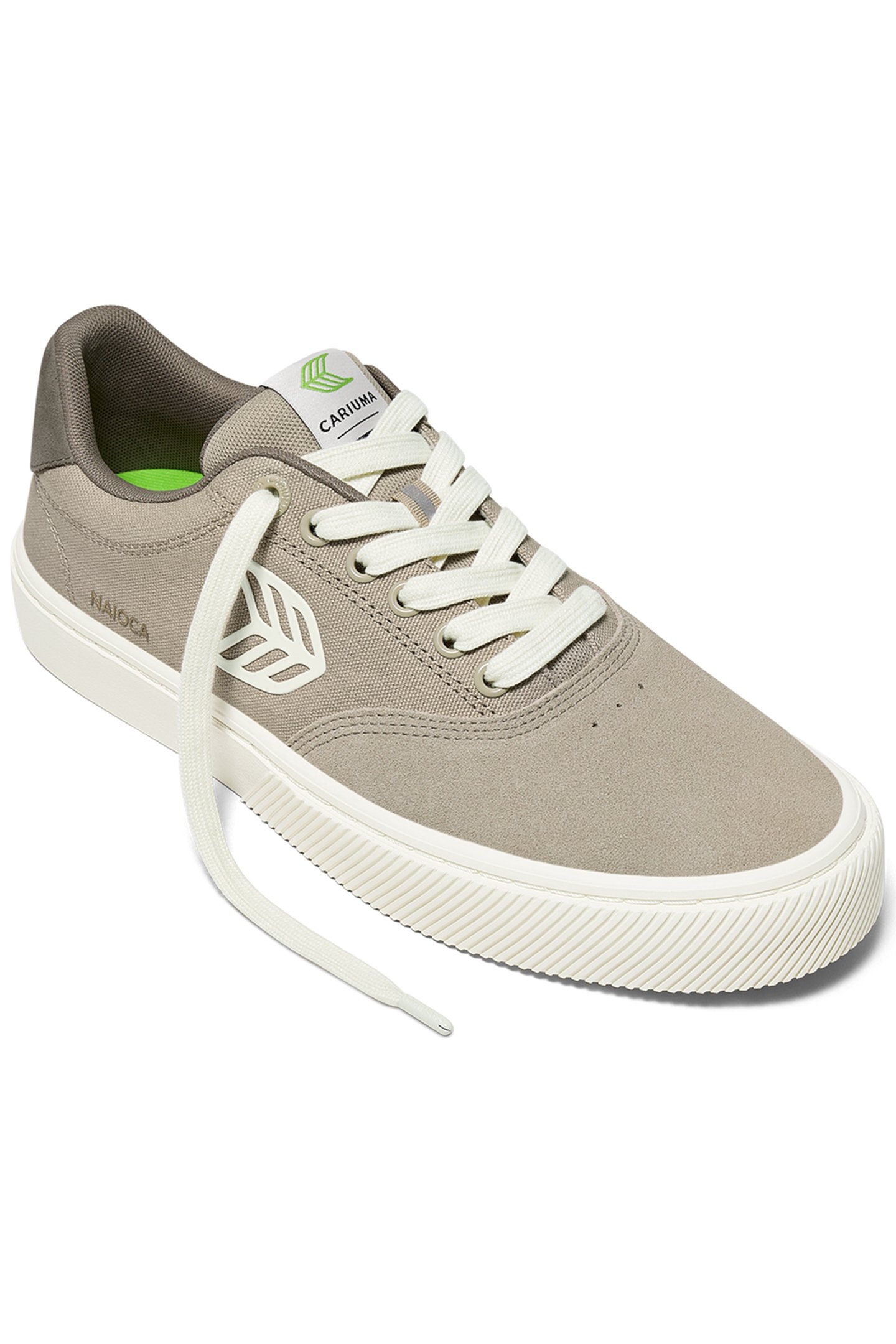 NAIOCA PRO PLAZA TAUPE SUEDE AND CANVAS IVORY LOGO LAUREL OA 2