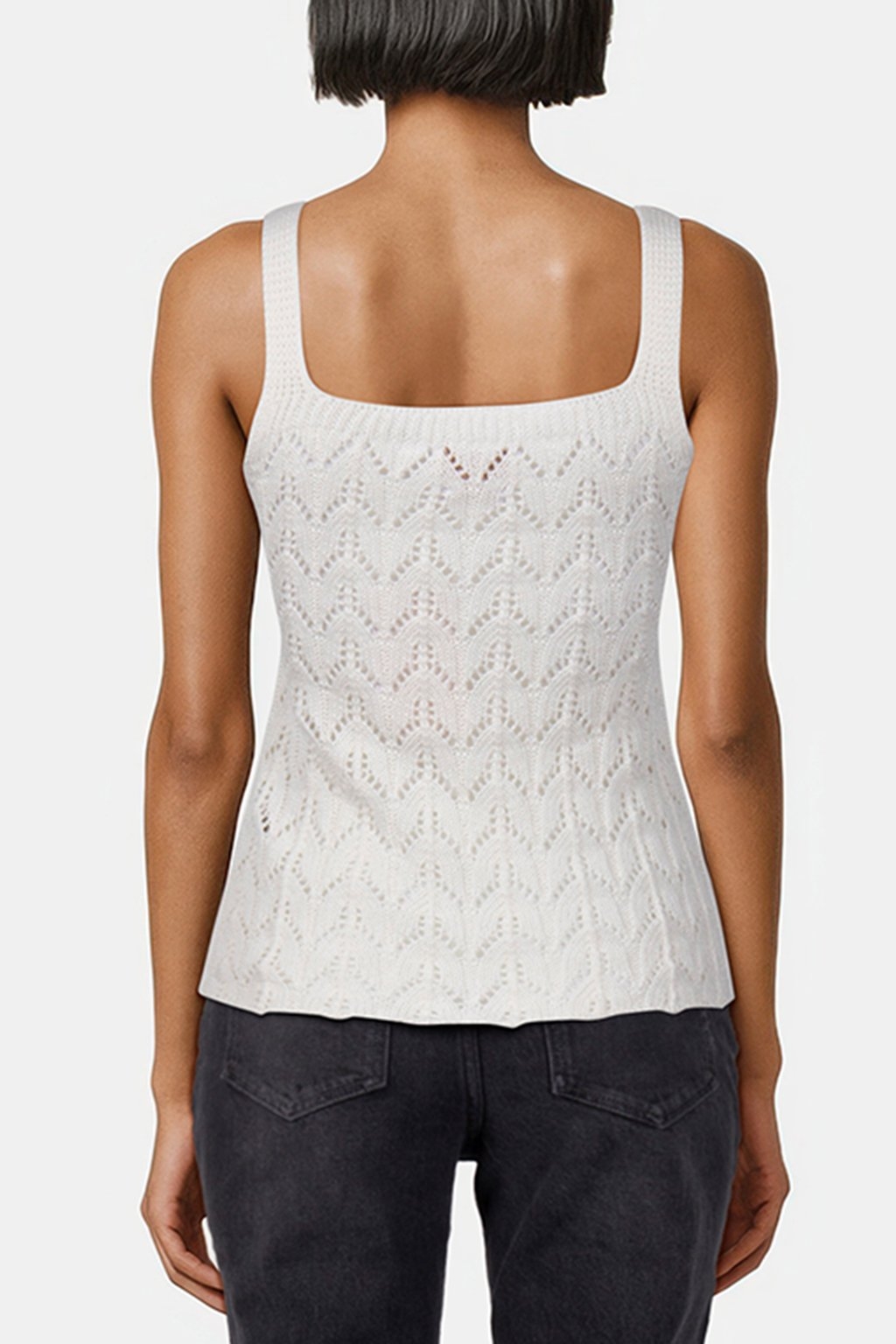 AJOUR KNIT LOOSE FIT T-SHIRT WHISPER WHITE 2