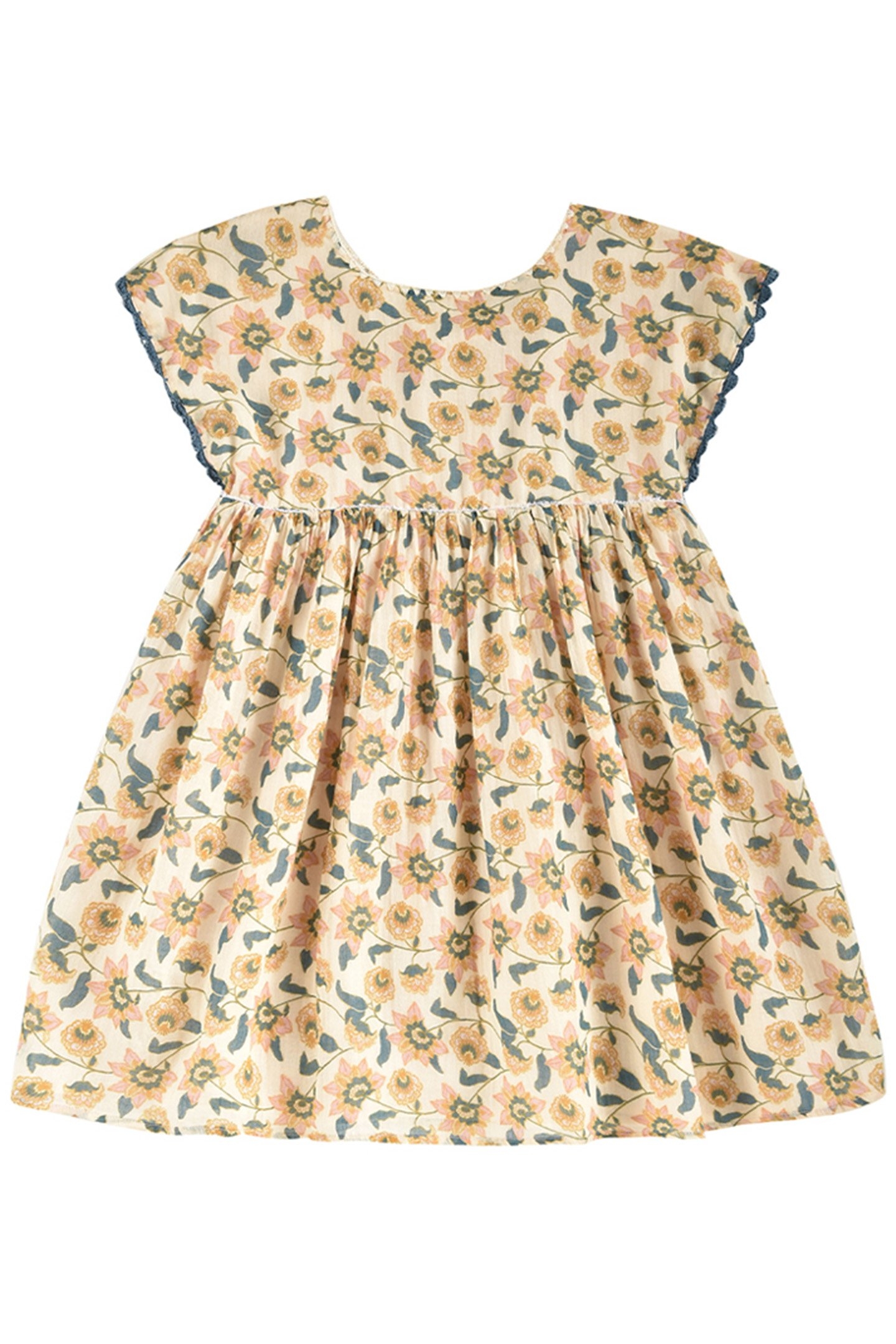 DRESS TAPALPA CREAM FLOWERS 1