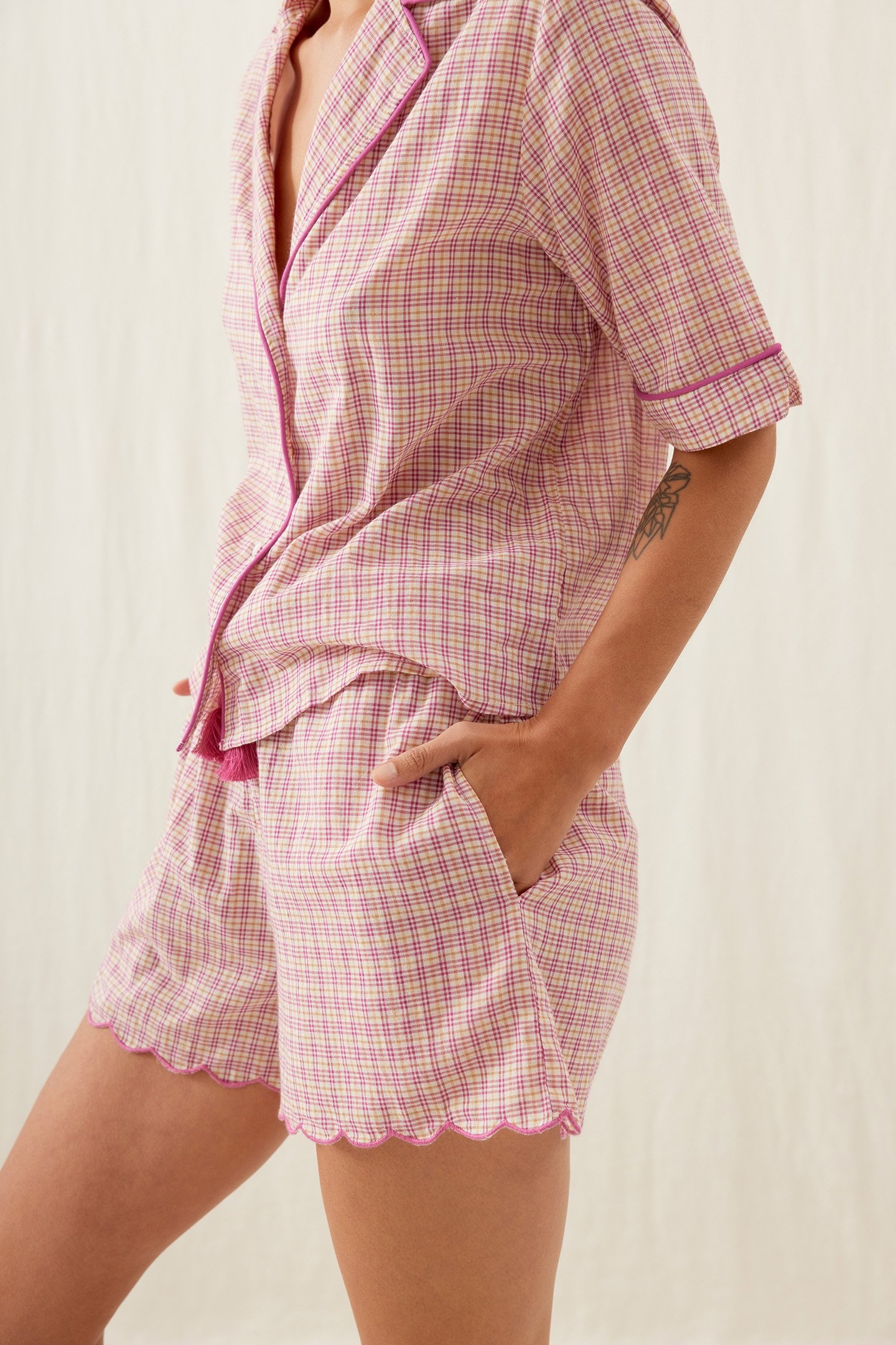 PAJAMAS SET LOUIZALA FUCHSIA TARTAN JOY 6