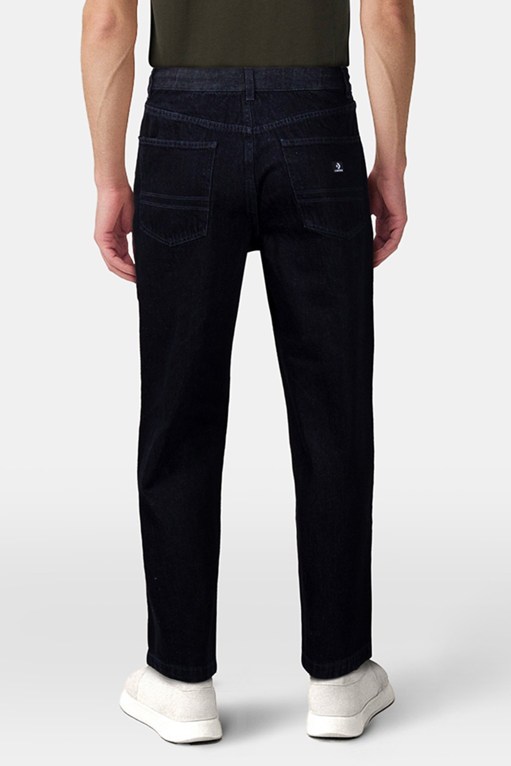 OPEN-HEM INDIGO BAGGY JEANS DARK INDIGO DENIM 2