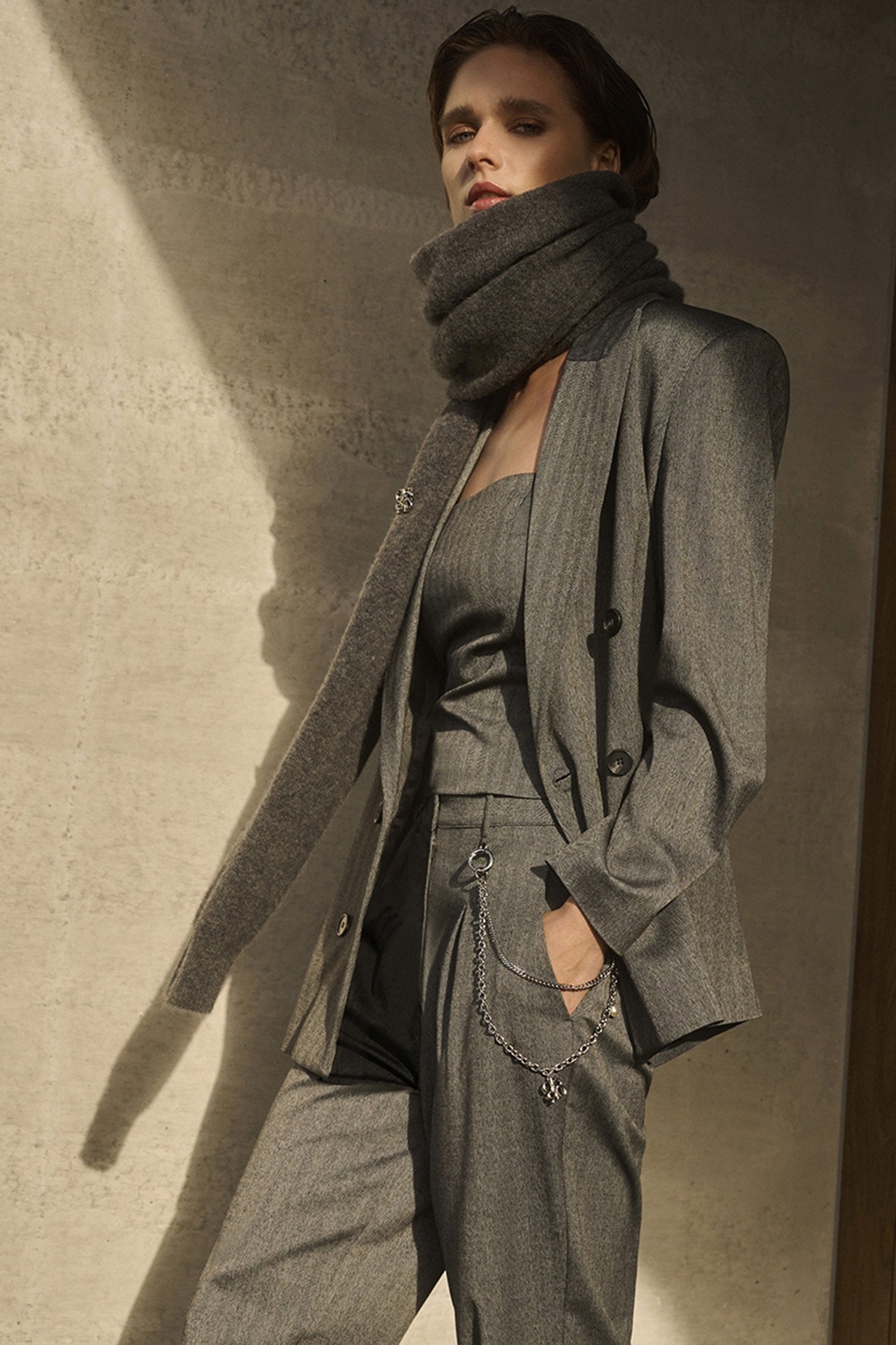 DEAN HERRINGBONE PANTS GRAPHITE 6