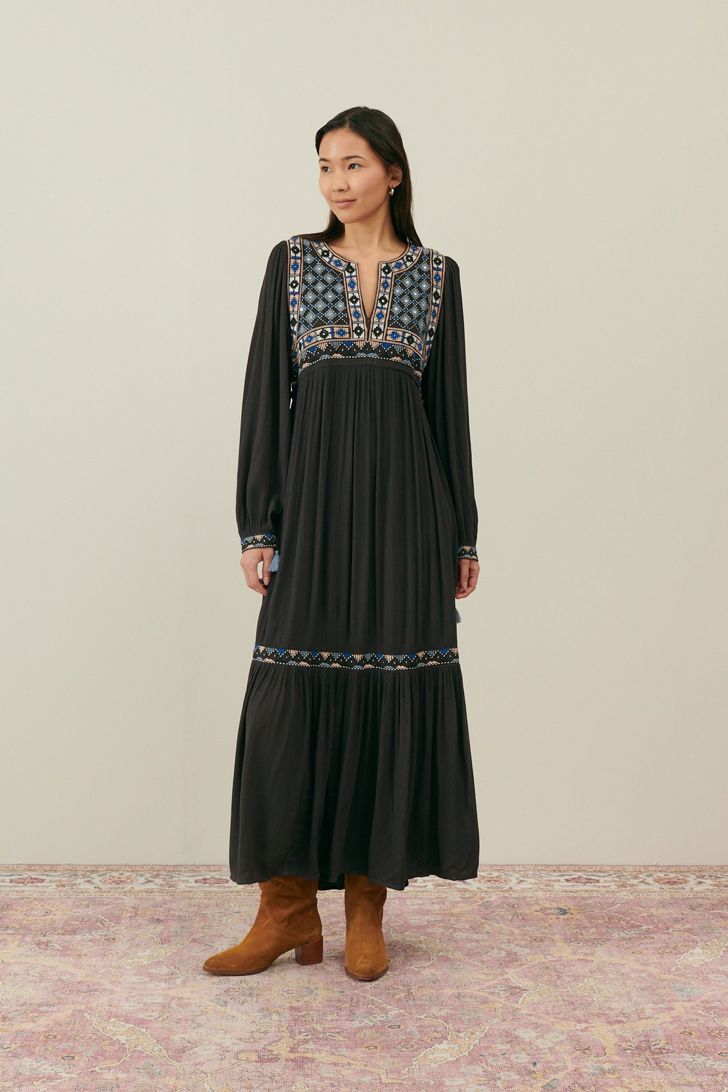 DRESS GABRIELLA CHARCOAL 1