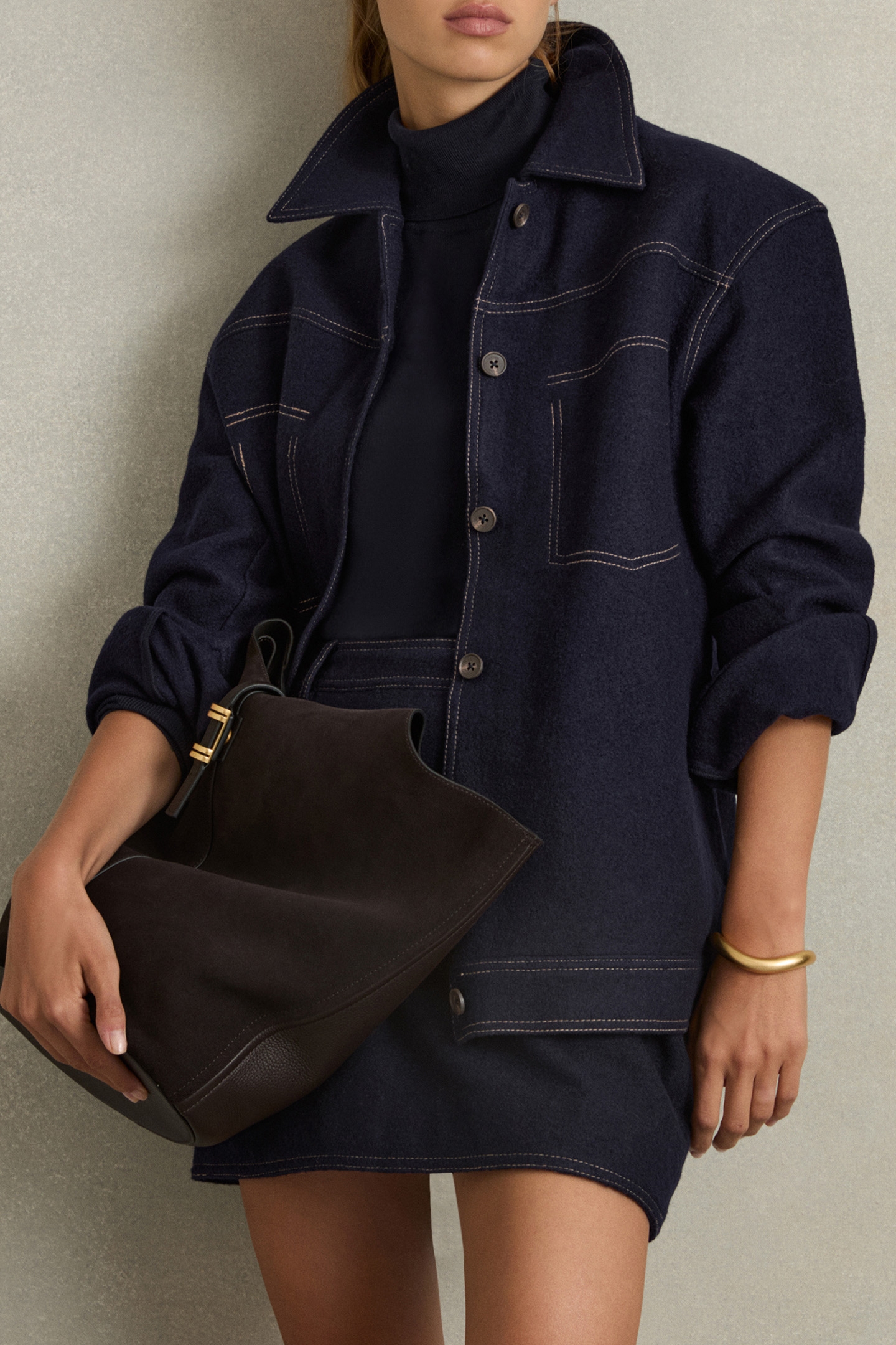 ELISE WOVEN SHIRT NAVY 1