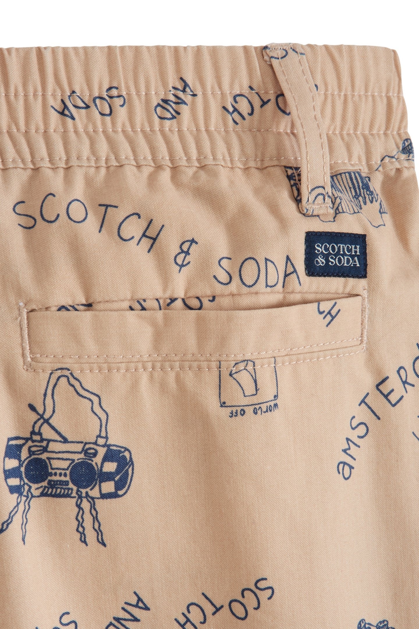 BOYS PRINTED HALF PANAMA SHORT LT PASTEL BROWN 3