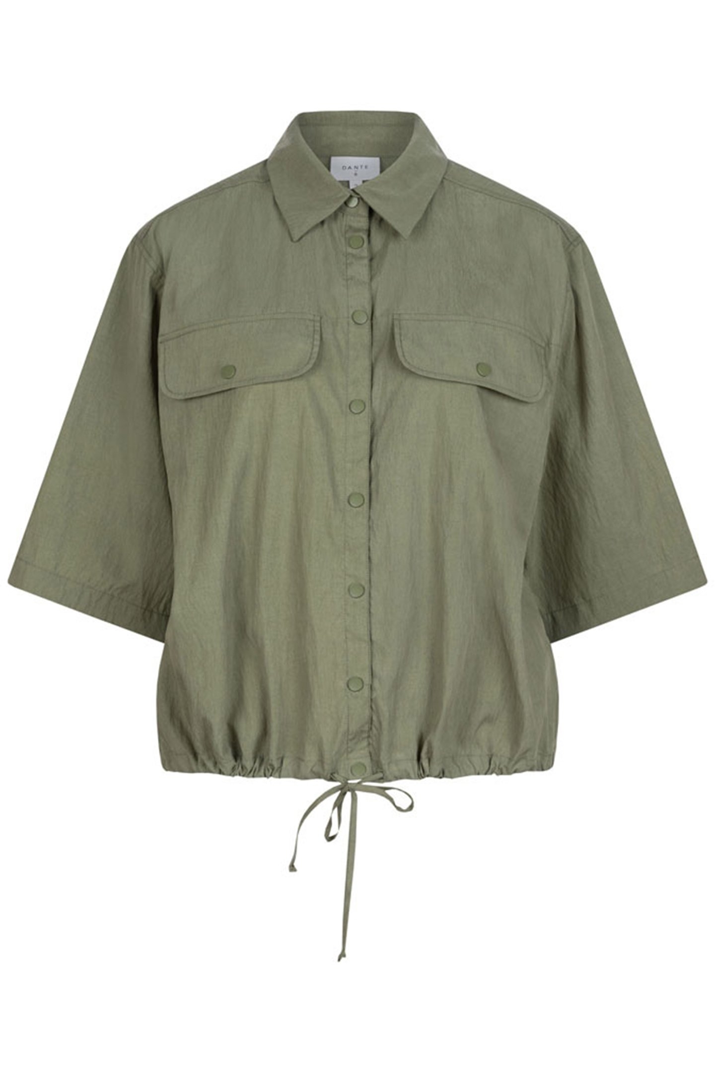 MIKOY CROP PARACHUTE SHIRT THYME GREEN 3