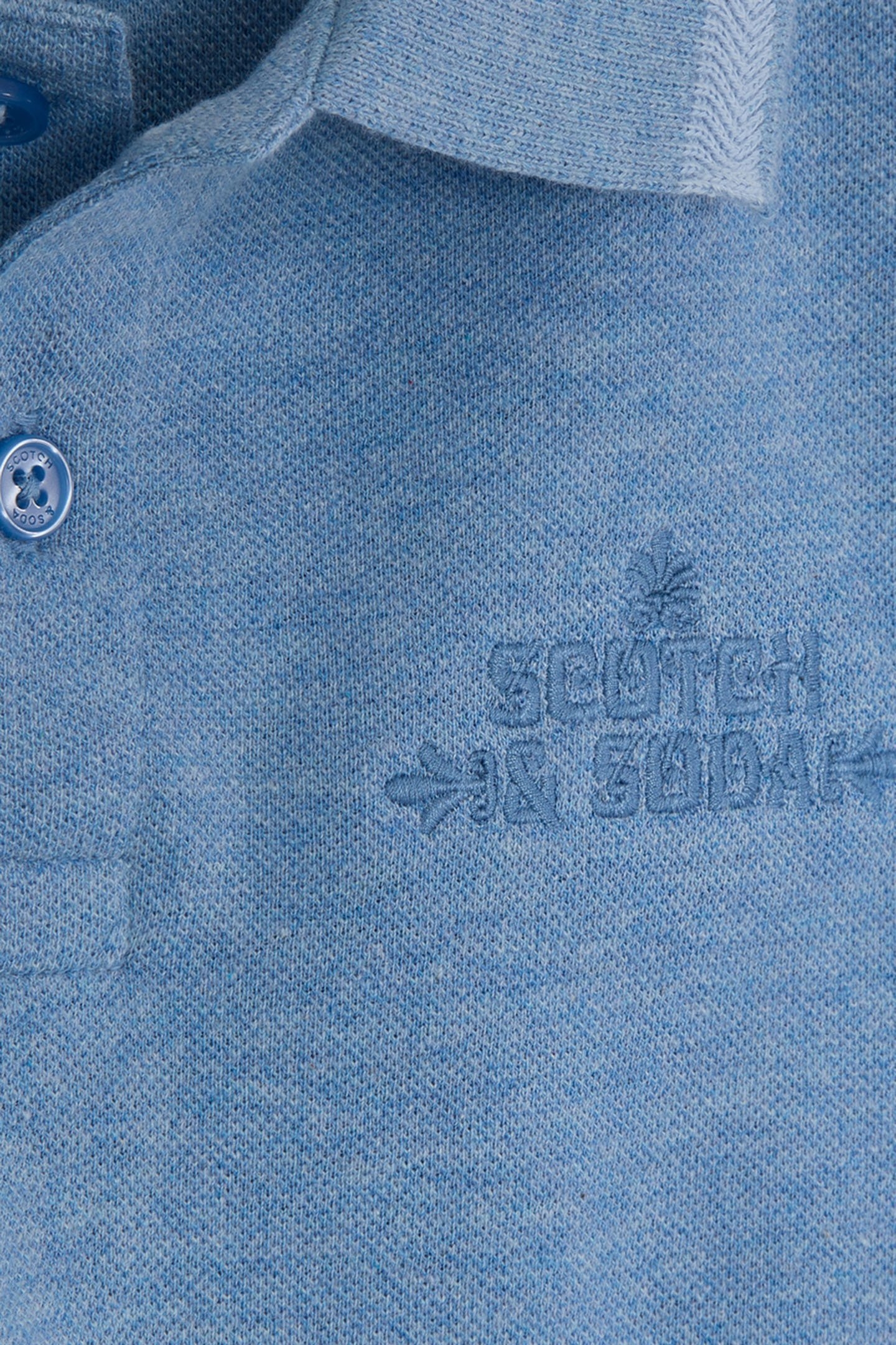 BOYS HEATHER PIQUE POLO BLUE/GREY 3