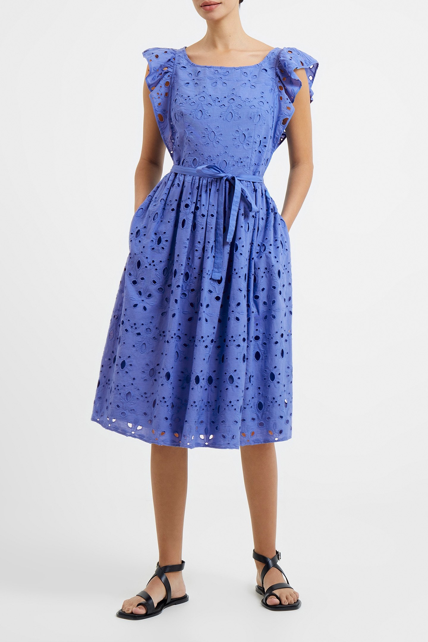 CILLA BRODERIE ANGLAISE DRESS BAJA BLUE 1