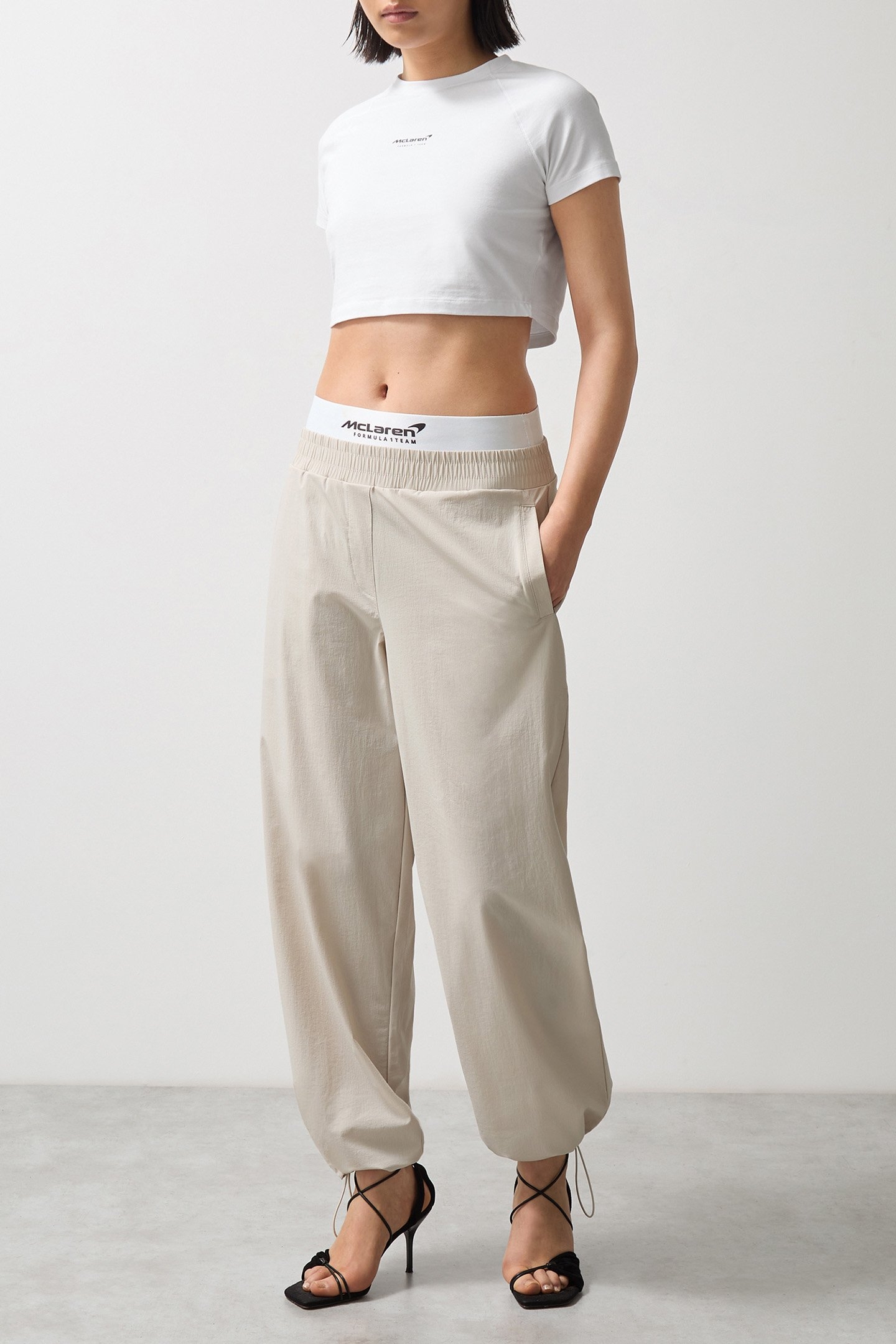 COLETTE TECHNICAL BOXER SHORT WAISTBAND TROUSER STONE 3