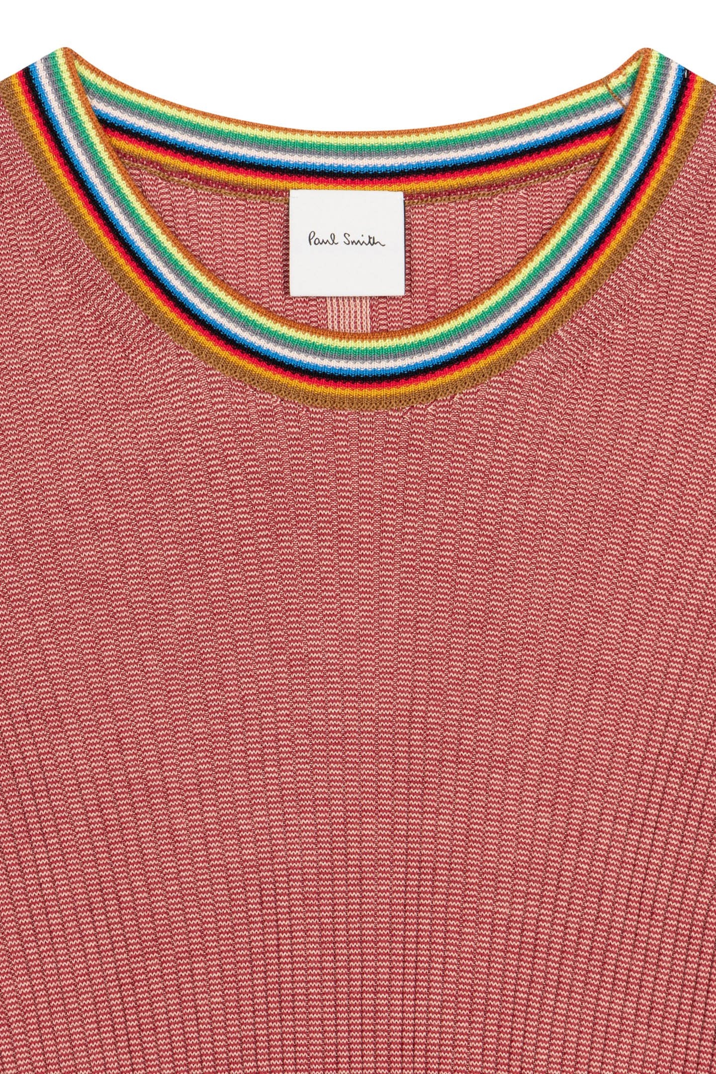 KNITTED SS SWEATER CREW NECK CORAL RED 6