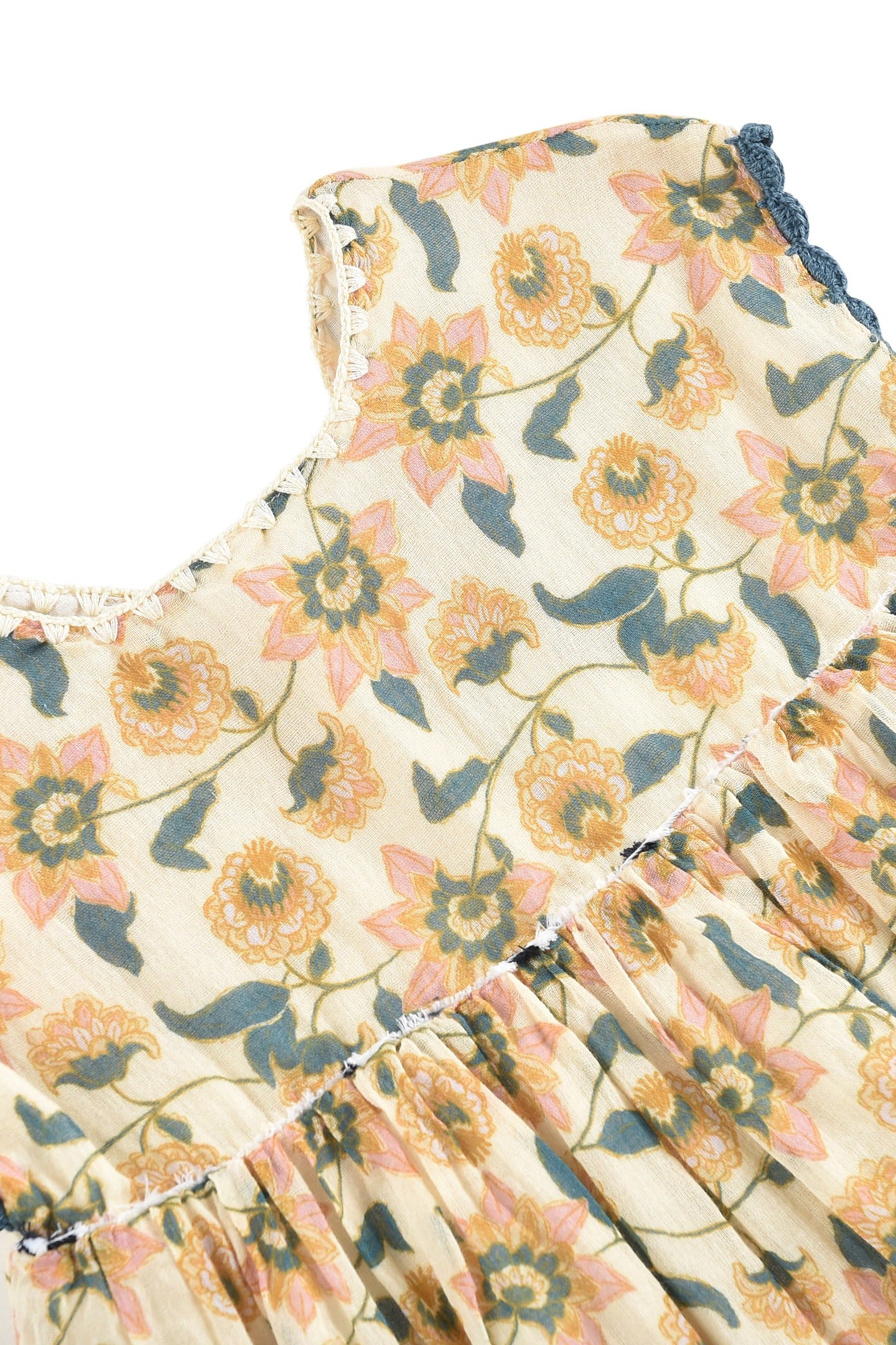 DRESS TAPALPA CREAM FLOWERS 4