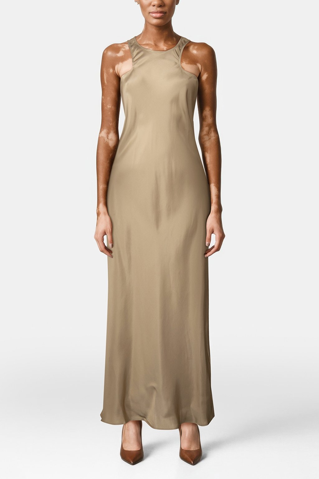 BETINA DRESS PALE OLIVE GREEN 1