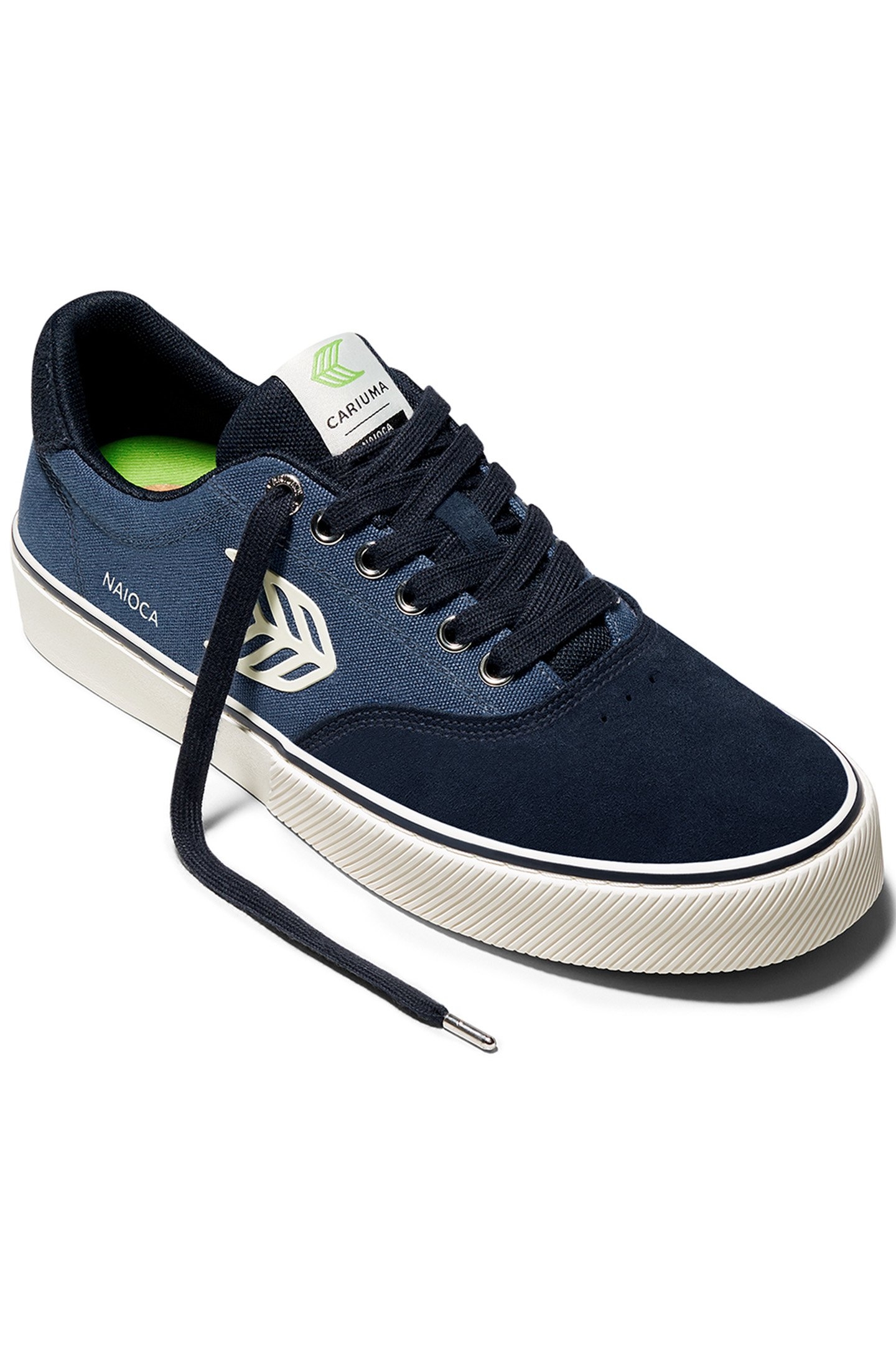 NAIOCA PRO NAVY SUEDE SHADOW BLUE CANVAS IVORY LOGO SNEAKER 2