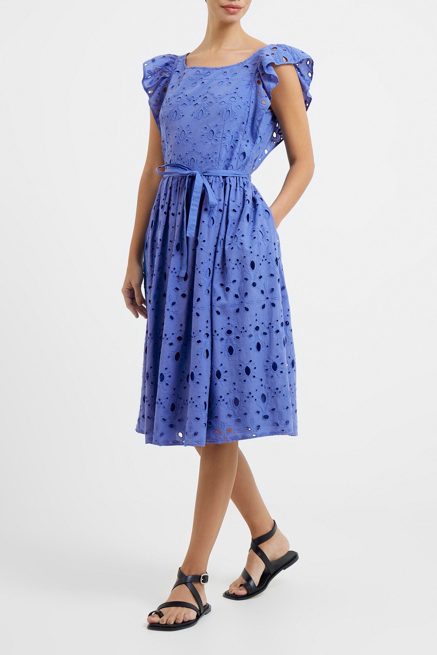 CILLA BRODERIE ANGLAISE DRESS BAJA BLUE 4