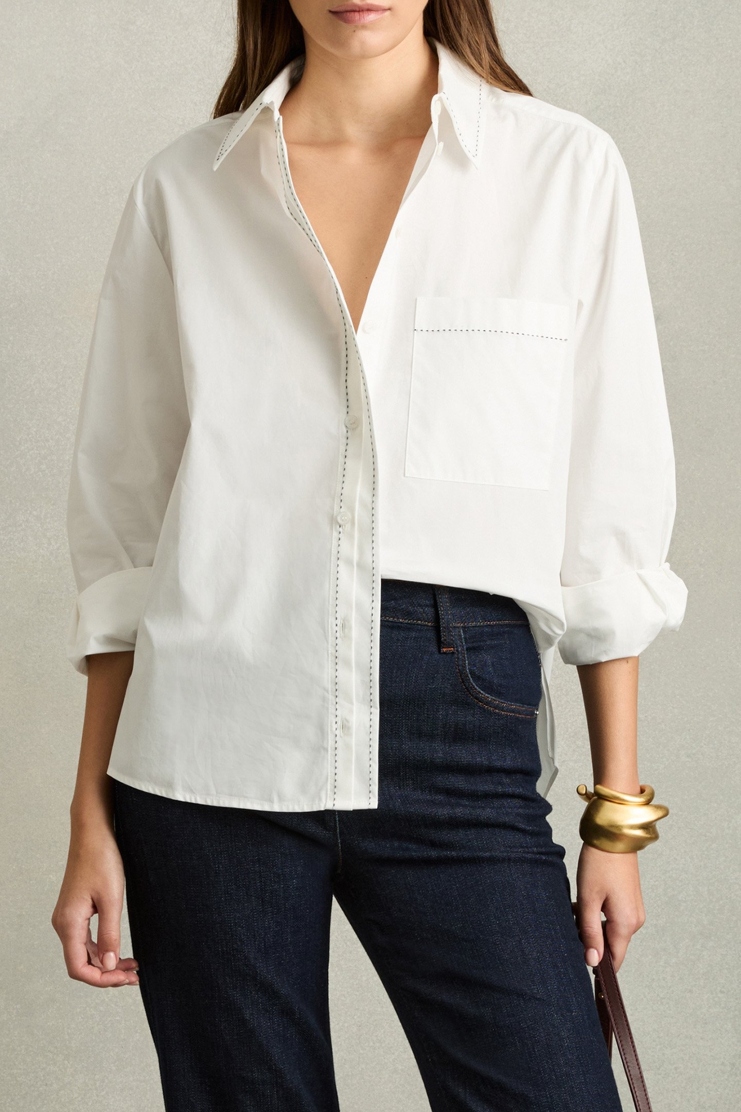 SOFIA STAB STITCH SHIRT WHITE 1