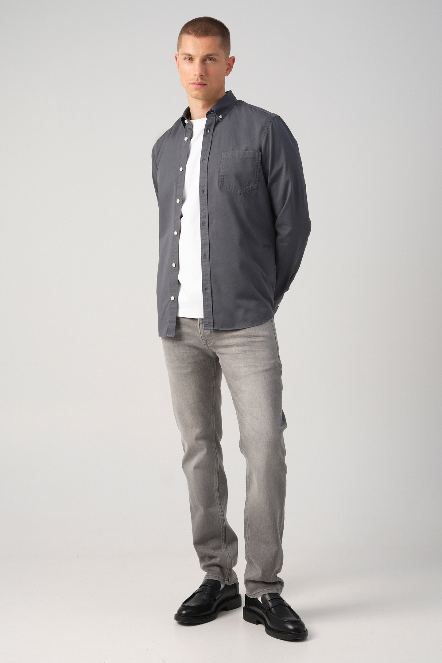 REXTON CASUAL OVERHEMD LM OMBRE BLUE 1