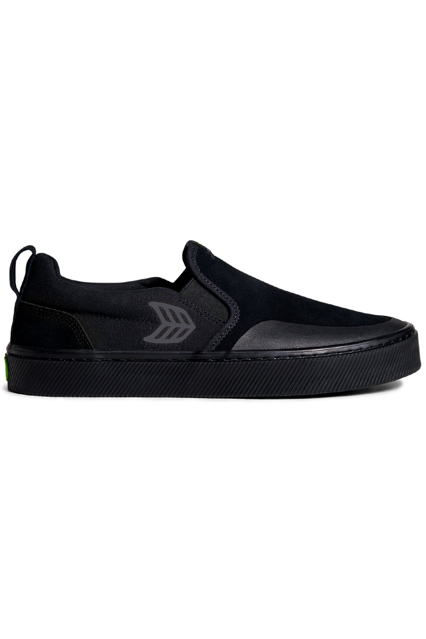 SLIP-ON PRO ALL BLACK SUEDE AND CANVAS ASH GREY LOGO SNEAKER 1