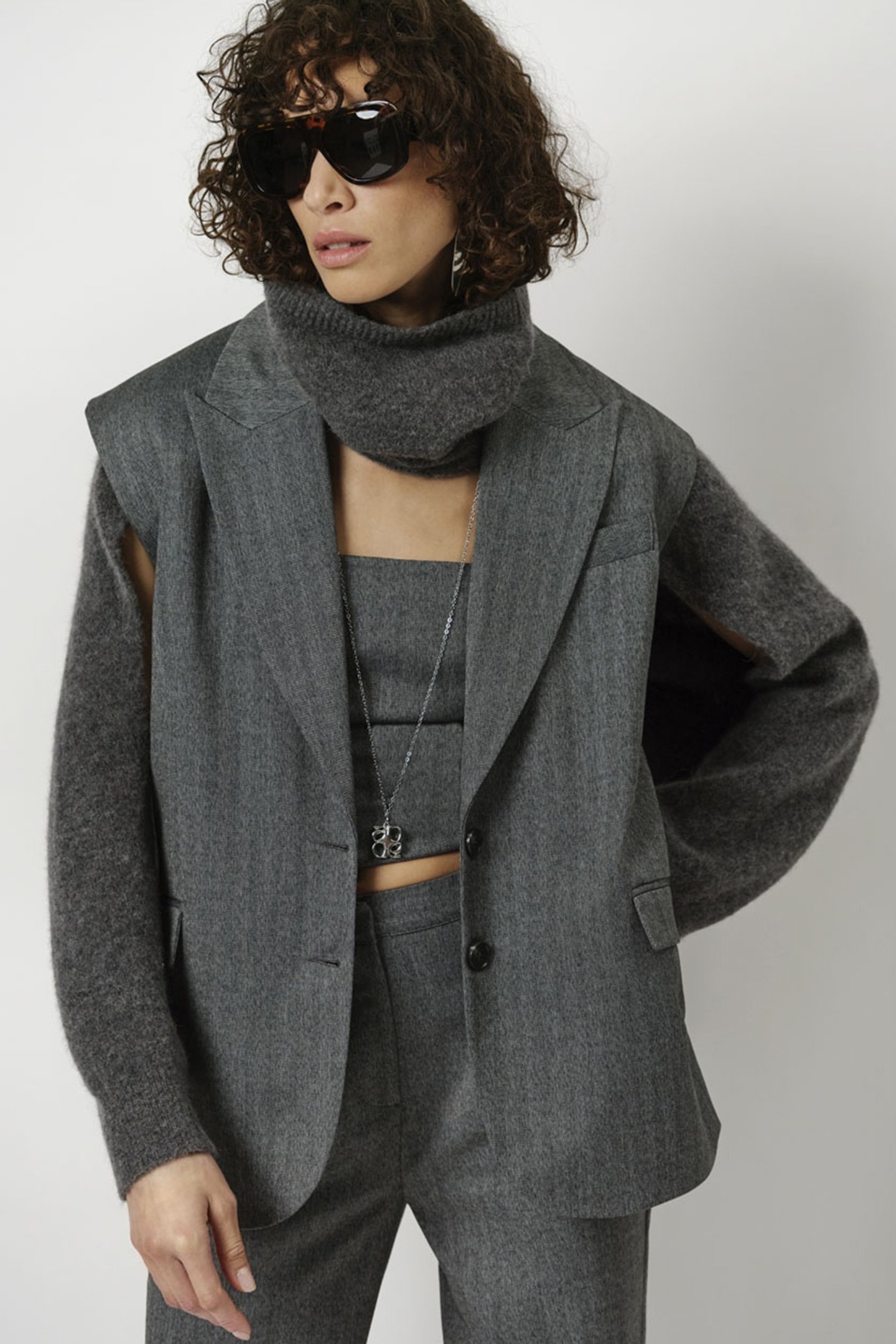 AVENUE HERRINGBONE WAISTCOAT GRAPHITE 1