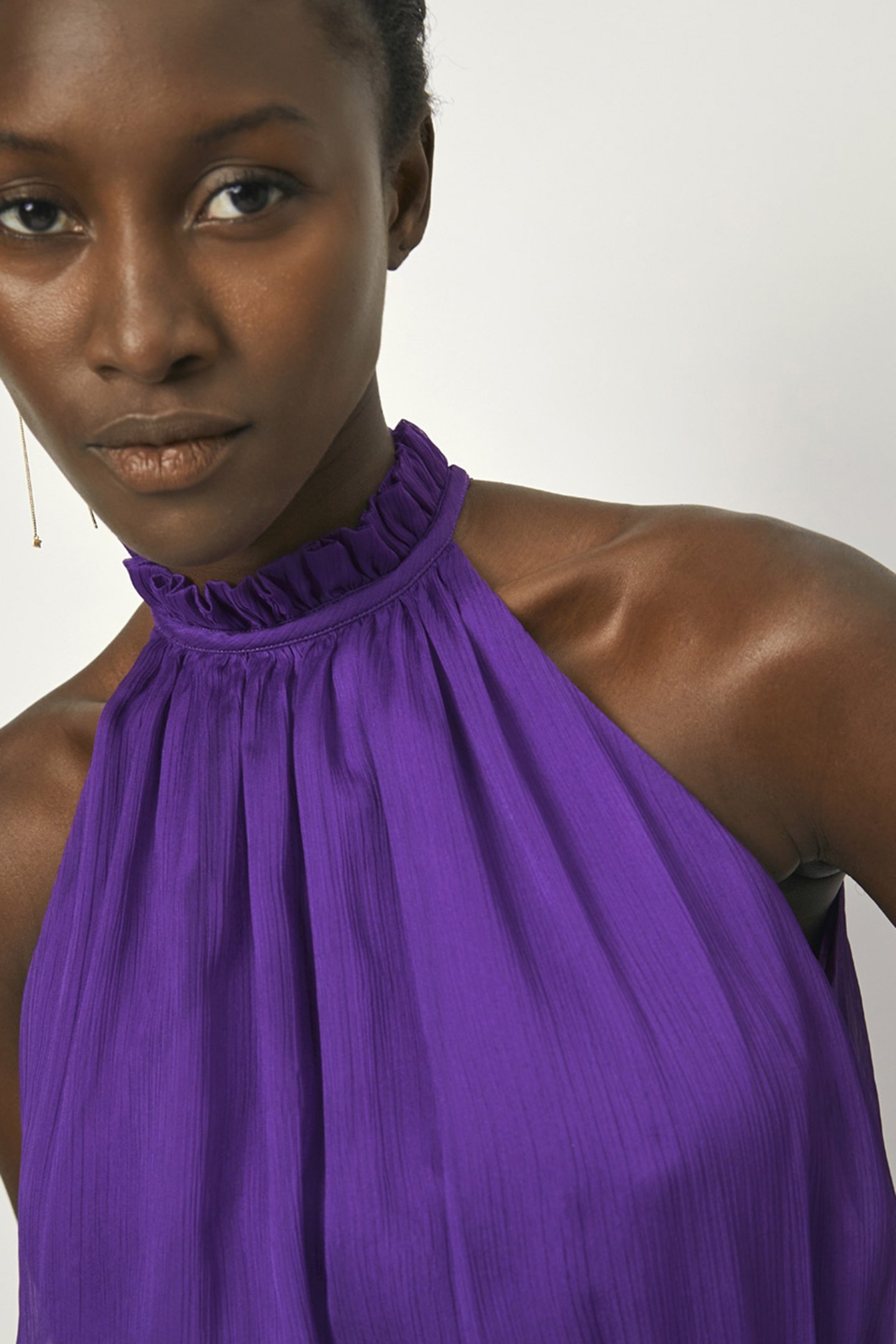 FAME PLEATED HALTER TOP MYSTIQUE VIOLET 4