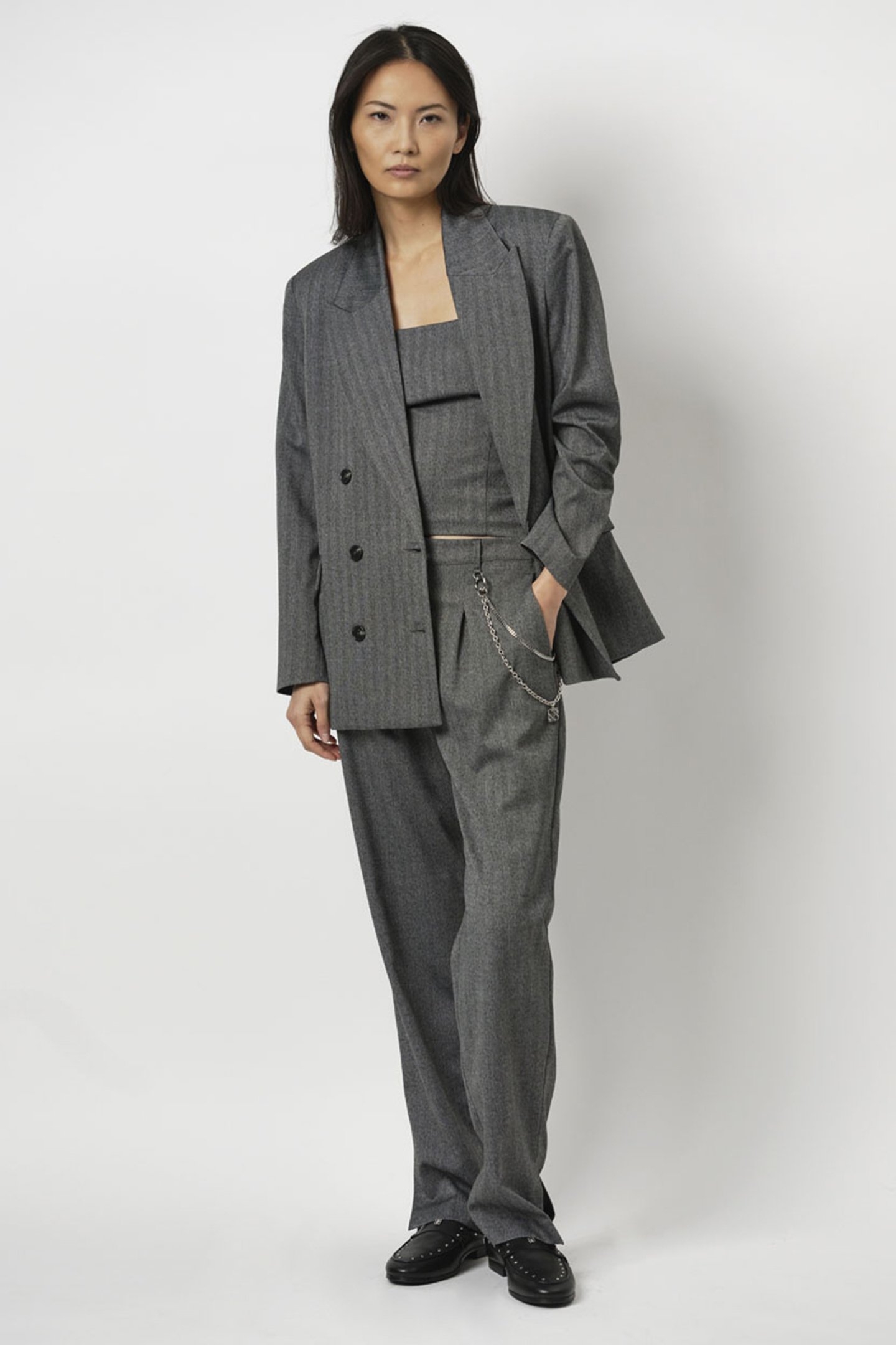 CETO HERRINGBONE BLAZER GRAPHITE 1