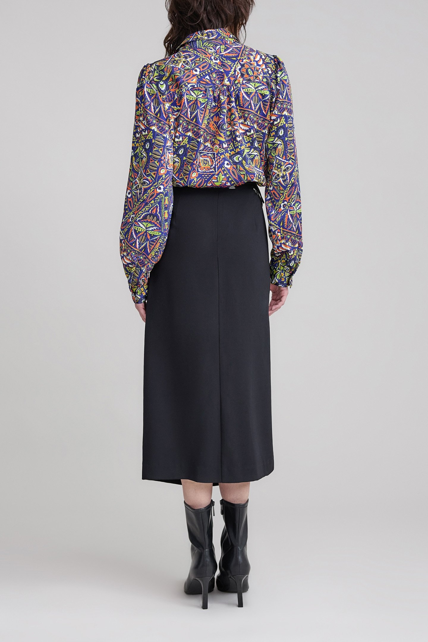 BLACK PENCIL SKIRT REMOVABLE RHINESTONE JEWELS 4