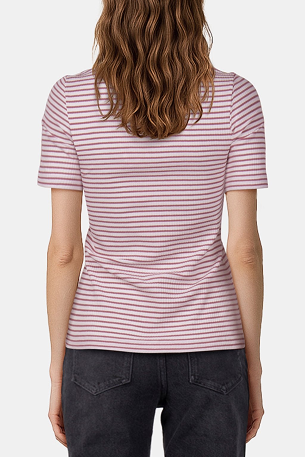 ORGANIC RIB SHIRT STRIPED WOODROSE 2