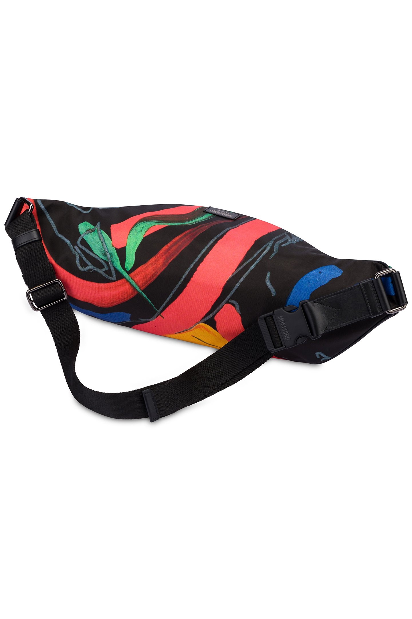 LARGE NYLON WAIST BAG SHADOWS & SQUIGGLES GREY 2