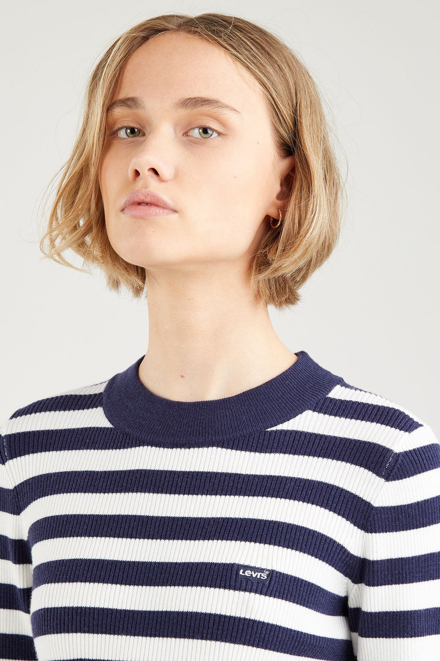 RIB CREW SWEATER OREO COOKIE MULTI STRIP 5