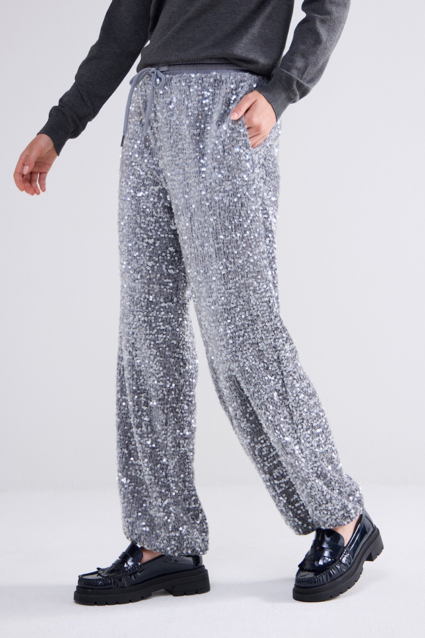 PANTS SEQUINS VELOURS GREYS 1