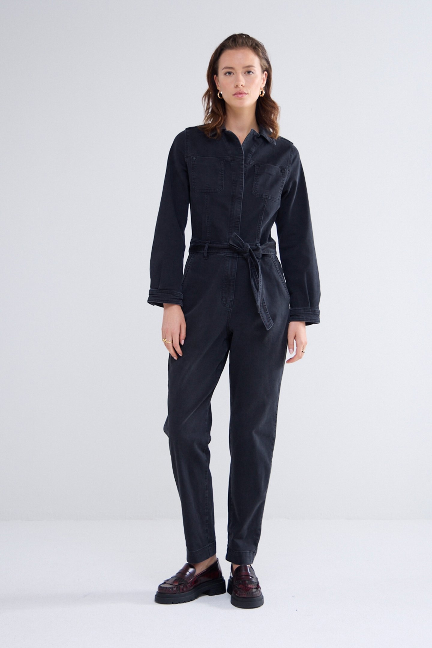 DENIM JUMPSUIT COMFORT STRETCH DENIM BLACKS 1
