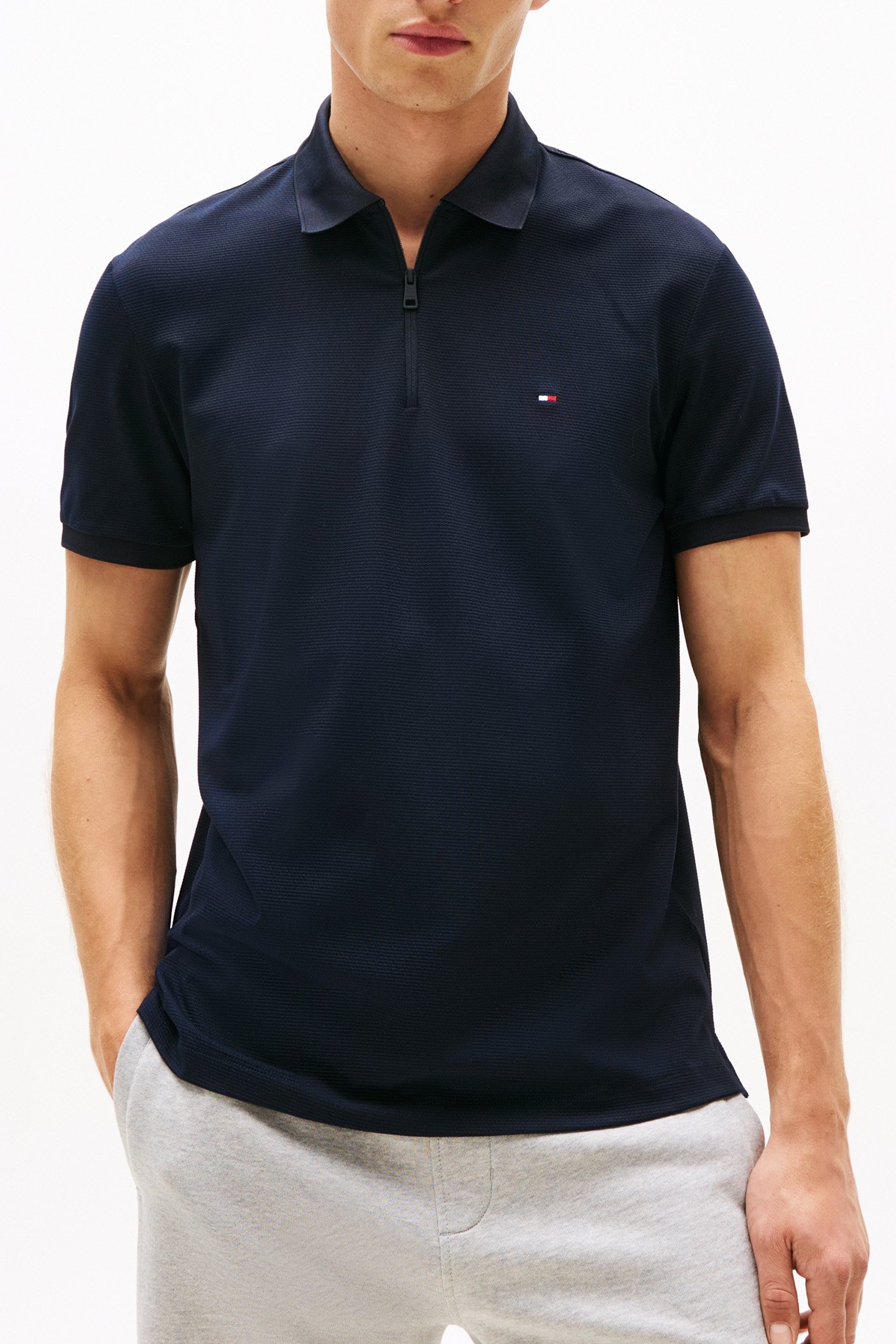 PERFORMANCE PIQUE SLIM FIT POLO SHIRT DARK BLUE 1