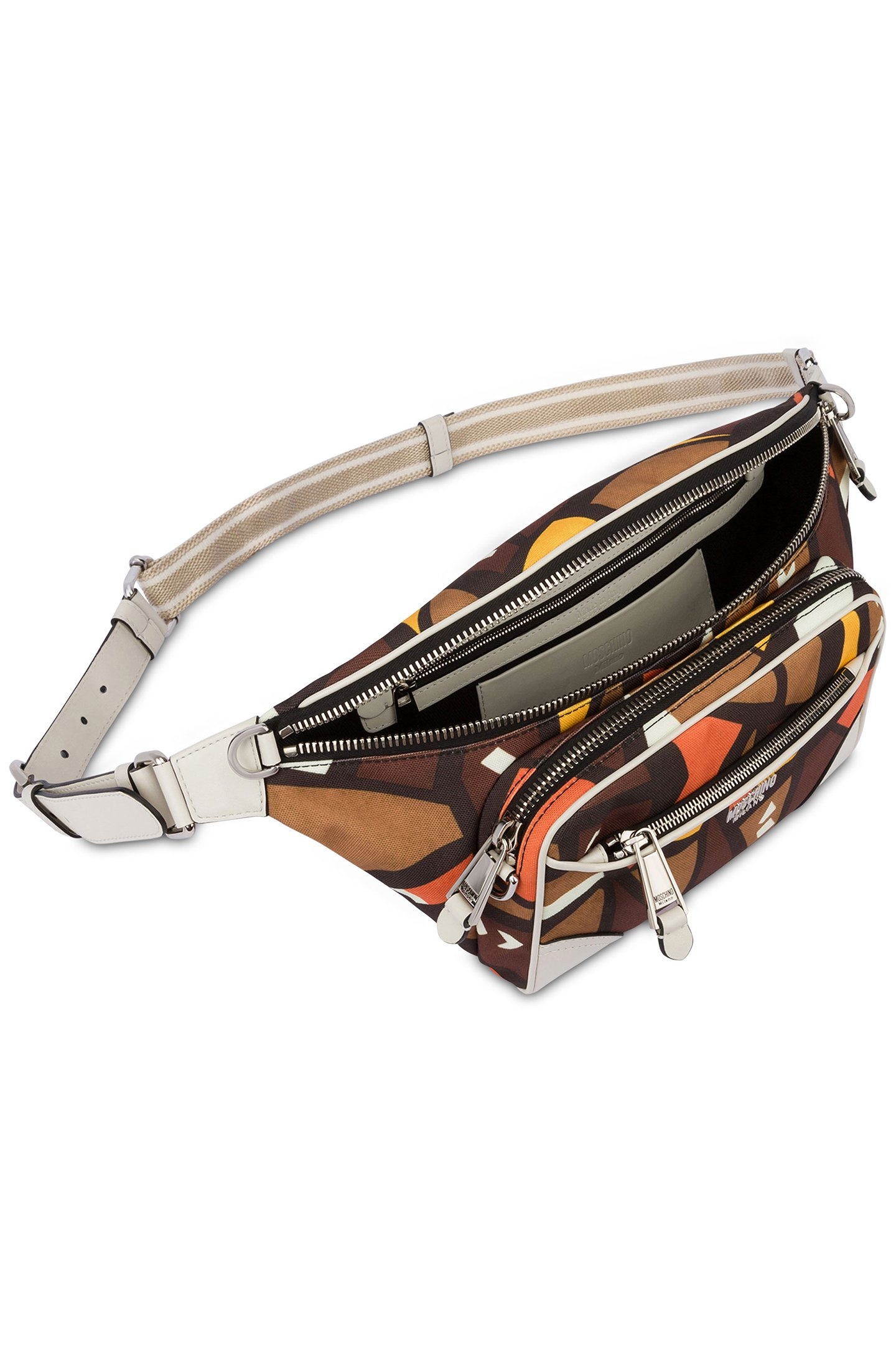 CANVAS WAIST BAG WOOD PRINT BROWN 3