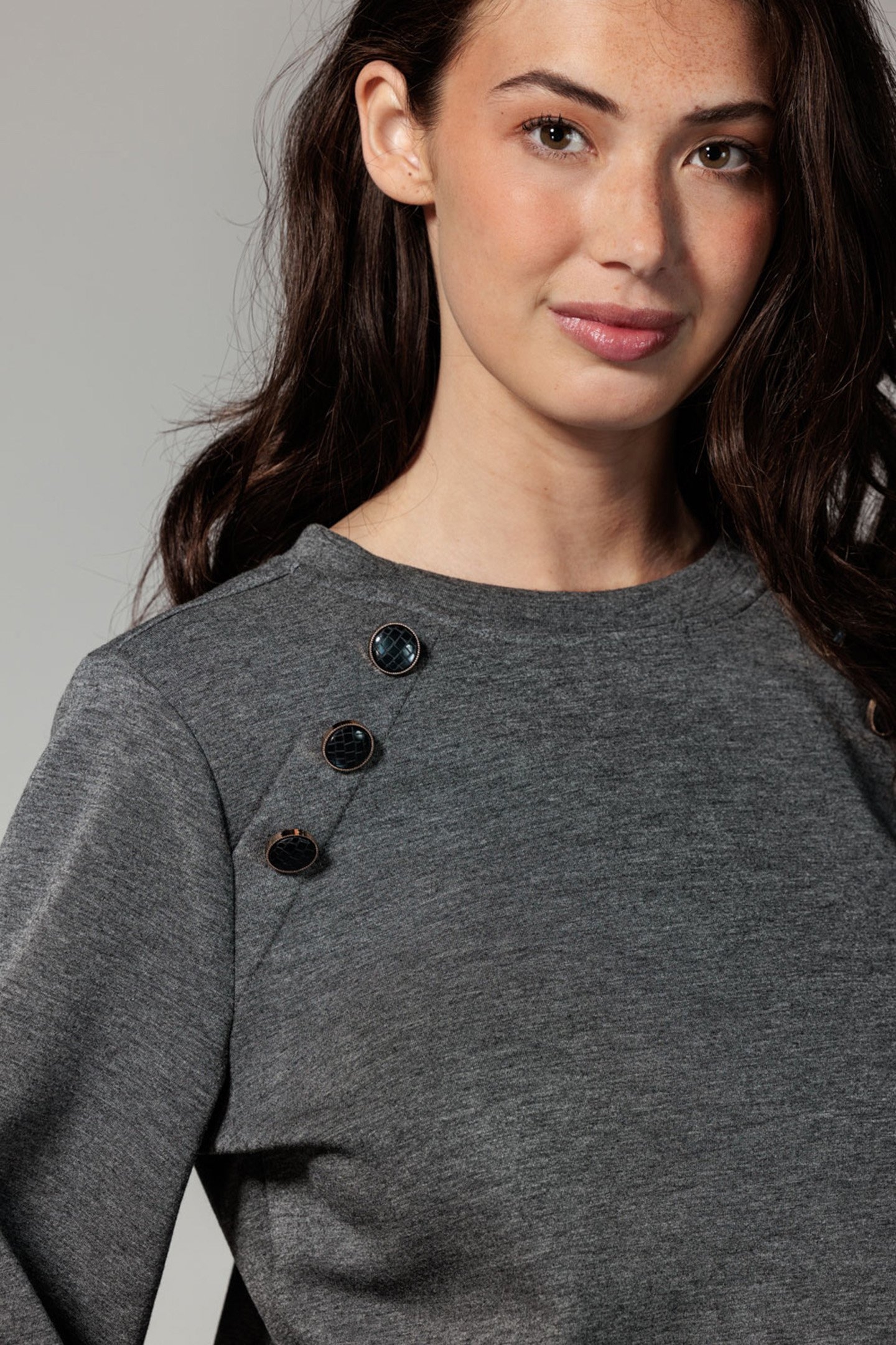 SWEATER SAILOR BUTTONS ANTHRACITE MELANGE 4