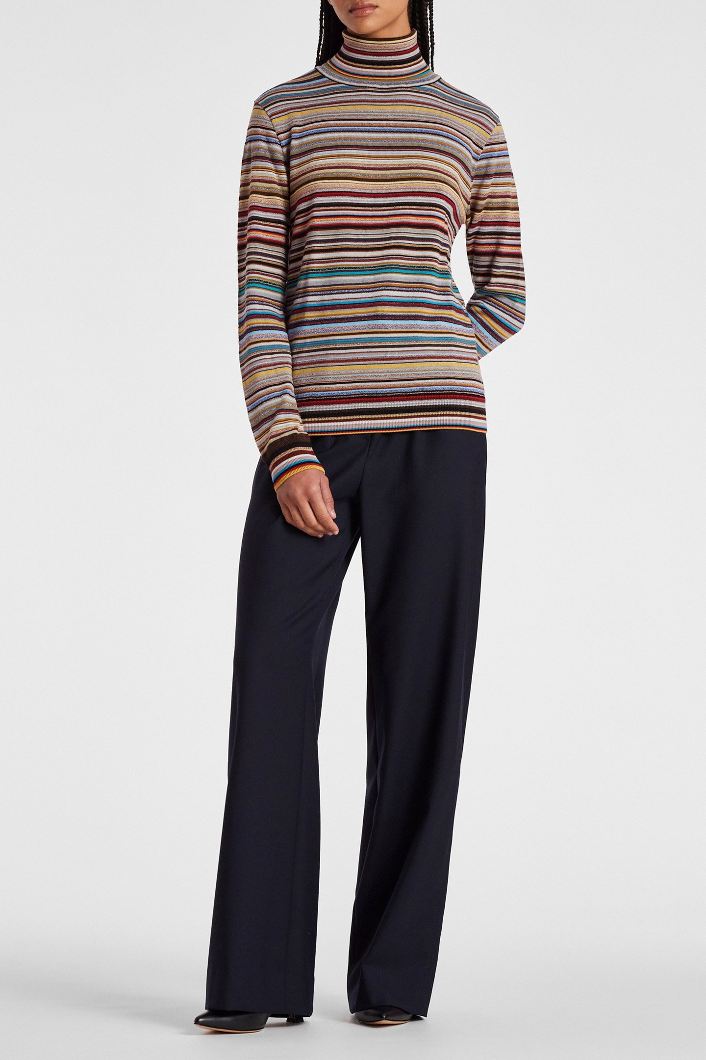 WOMENS KNITTED PULLOVER ROLL NECK MULTI COLOURED 3