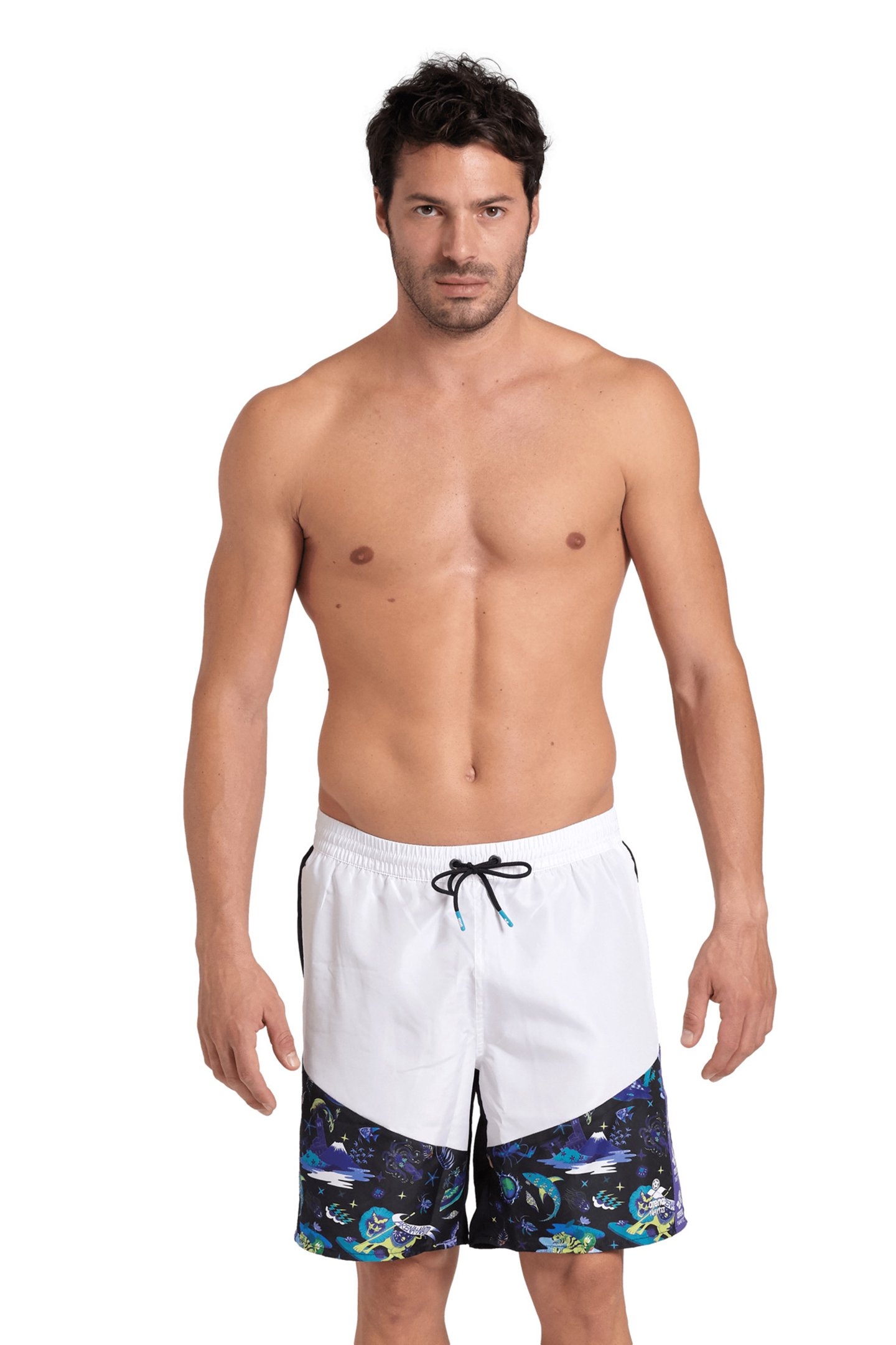 MEN'S ARENA FUN PLANET BERMUDA PANEL WHITE-BLACK-MULTI 1