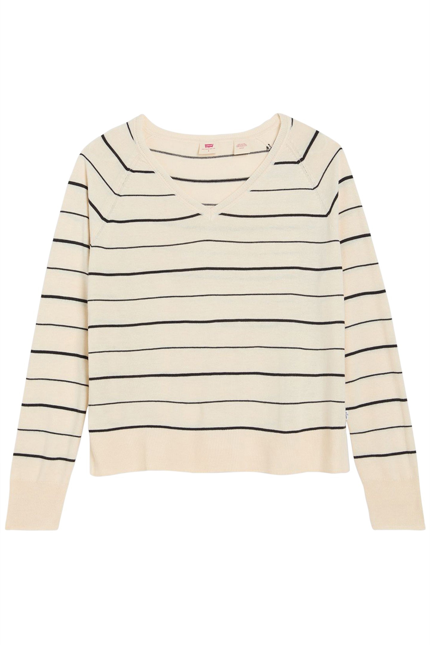PETAL VNECK SWEATER OLYMPIC STRIPE WHITE 3